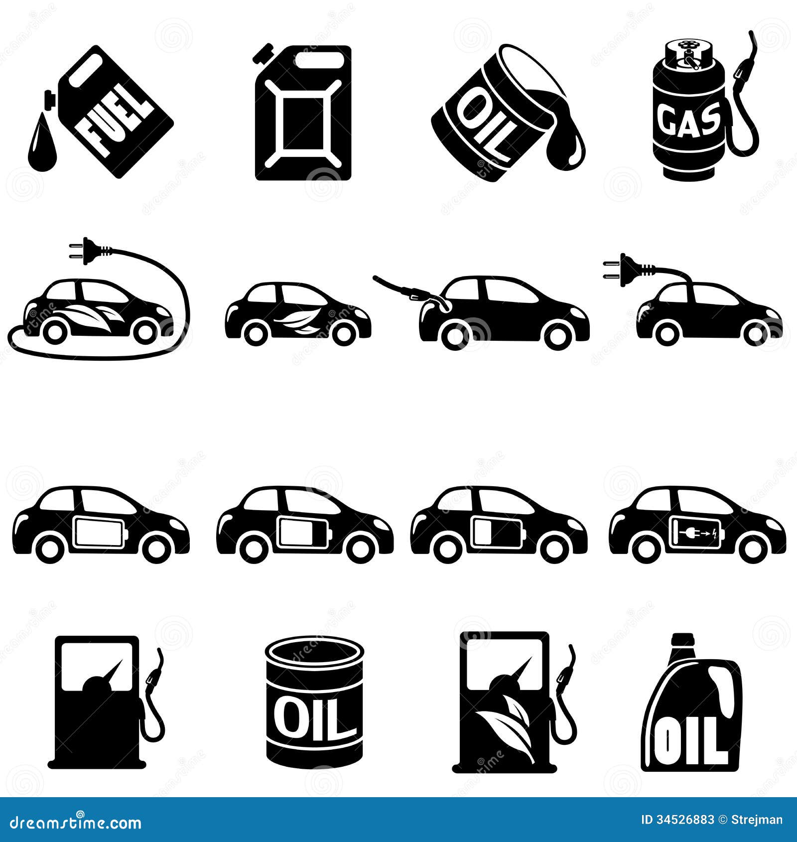 Set of Different Fuel Vector Icons Stock Vector Illustration of