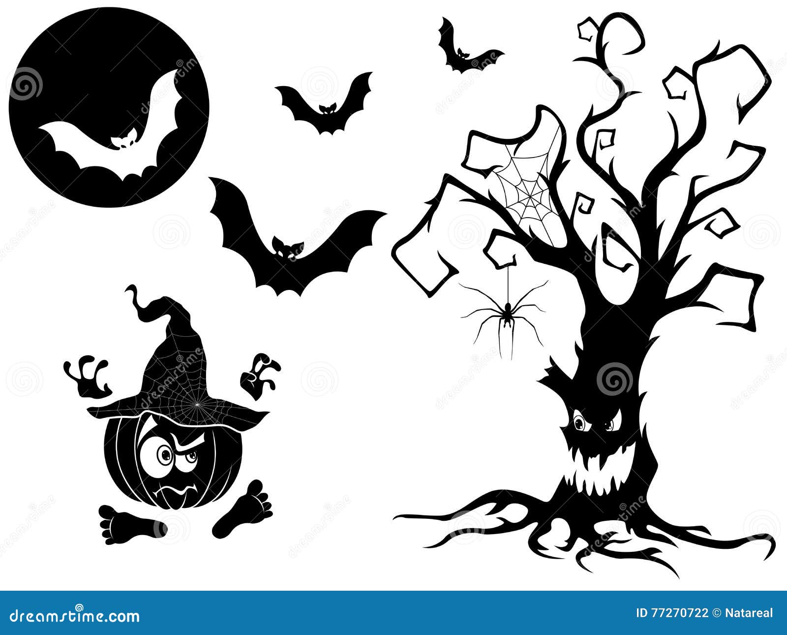 Download Set Of Different Halloween Vector Silhouettes Stock Vector ...