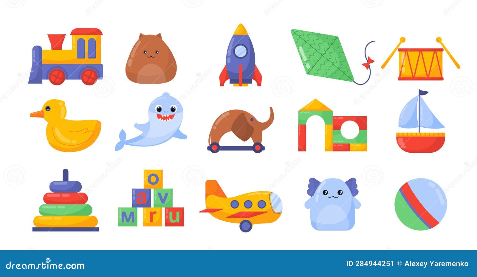 set of different kids toys