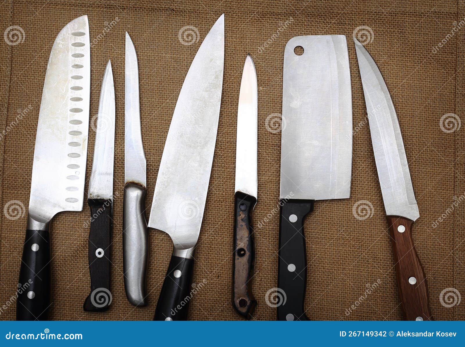 Set kitchen knives stock photo. Image of utensil, carving 267149342