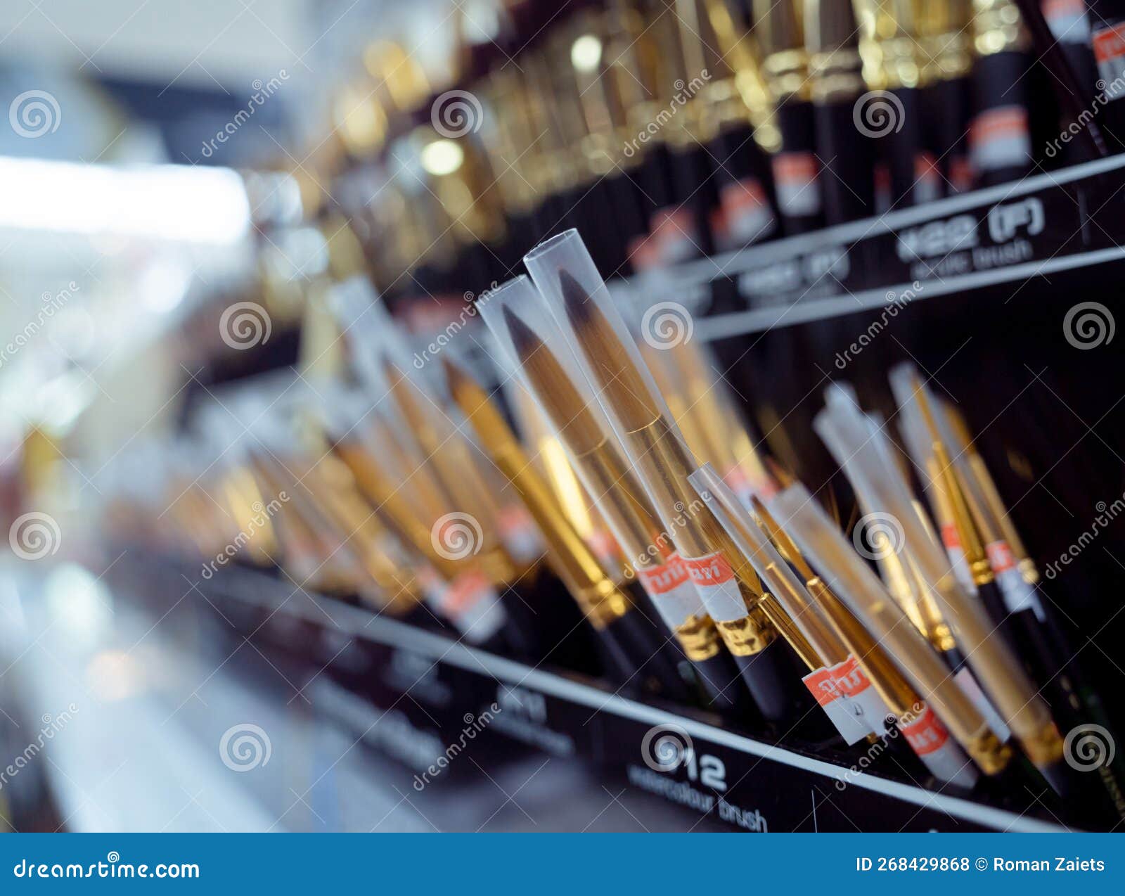 Set of Different Paint Brushes in the Store Stock Photo Image of