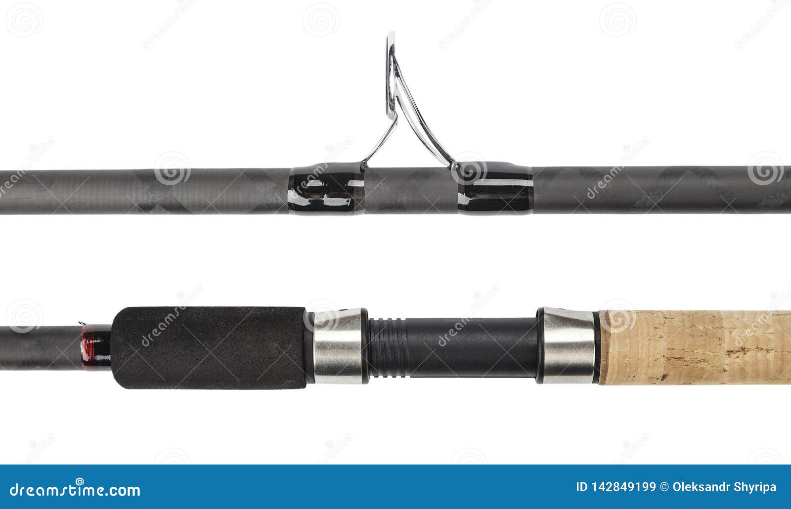 Set of Different Parts of Fishing Rods for Fishing Stock Image