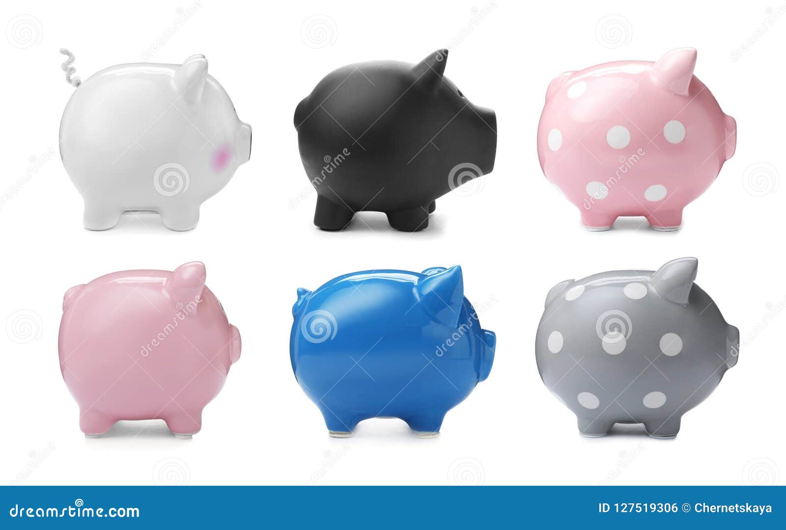 Set with Different Piggy Banks Stock Photo Image of collection