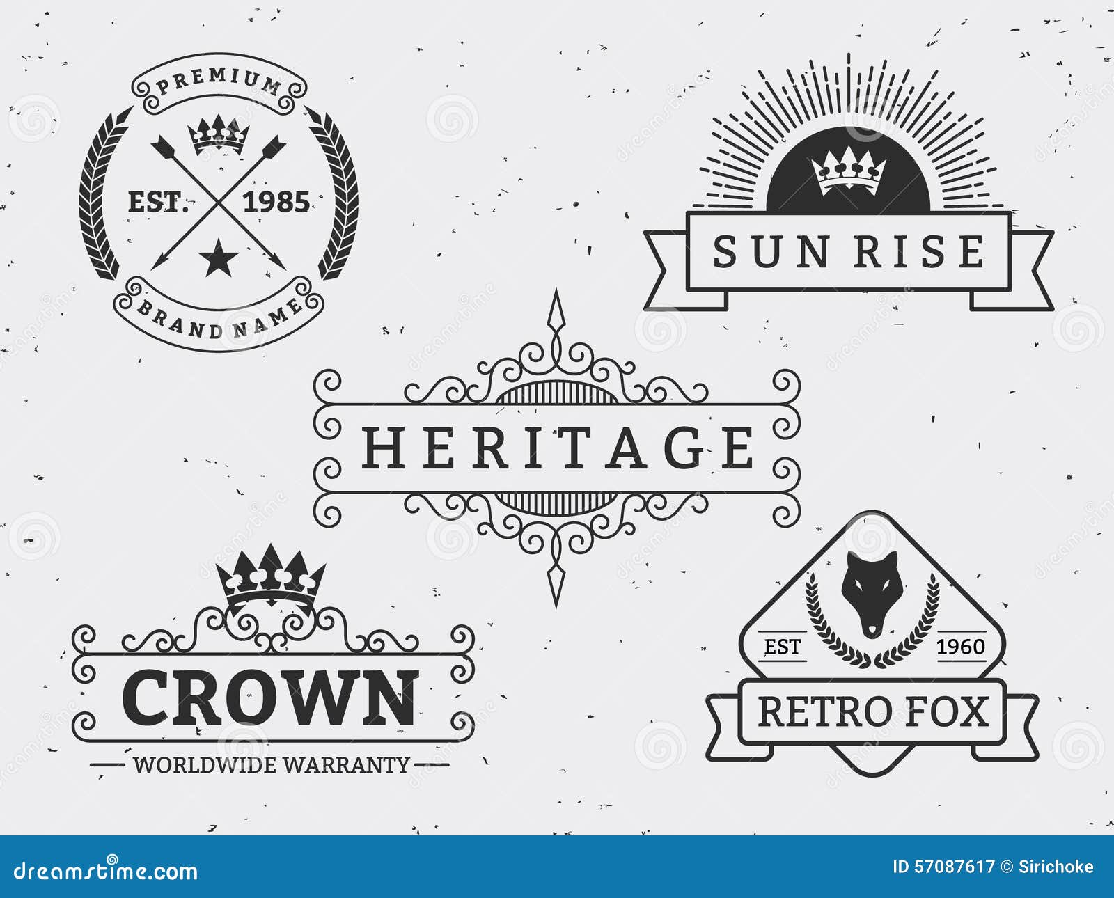 Monogram Template For Logos Cards And Heraldry With Crownstylized