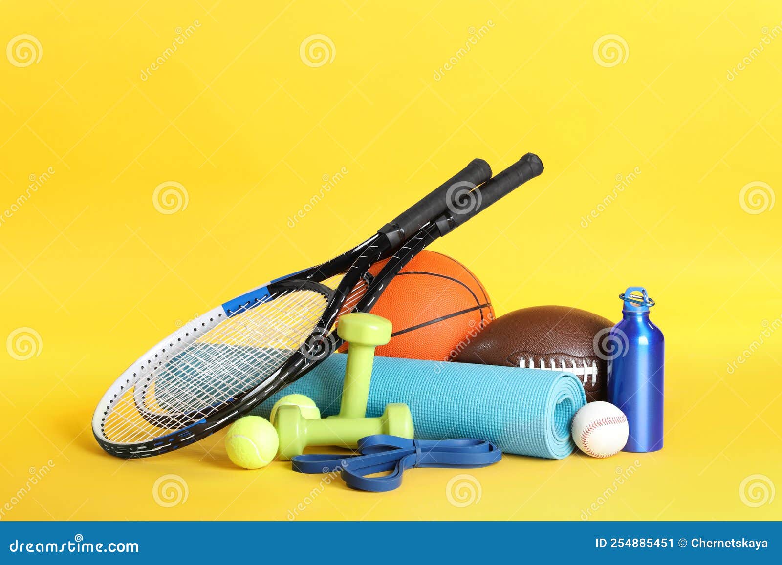 Set of Different Sports Equipment on Background Stock Image Image of