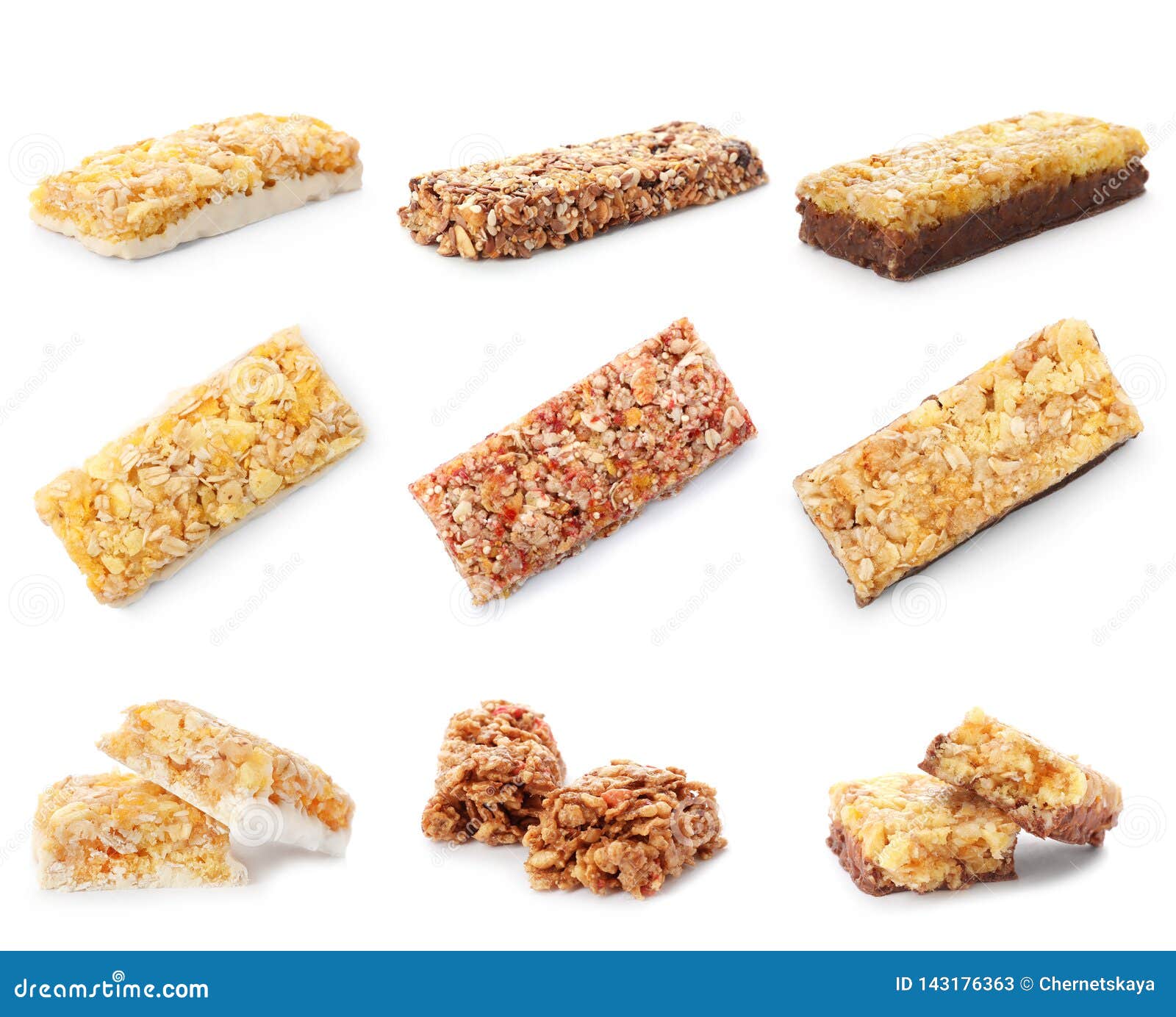 Set of Different Sweet Protein Bars Stock Image Image of organic