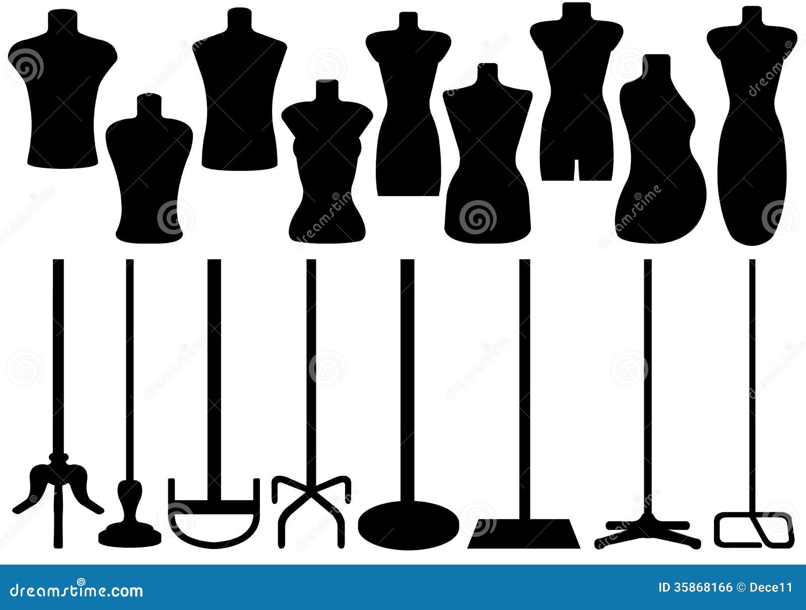 set of different tailors mannequin