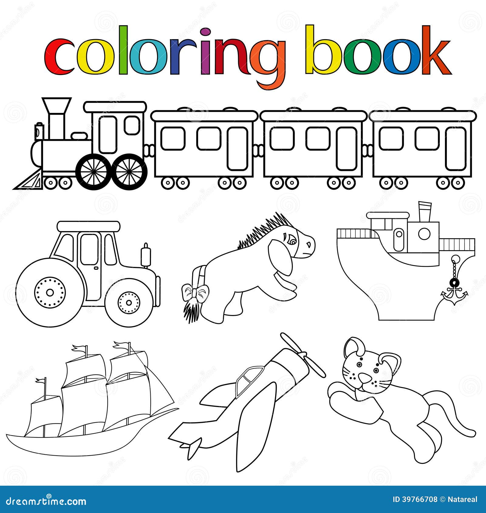 Download Set Of Different Toys For Coloring Book Stock Vector - Illustration of children, collection ...