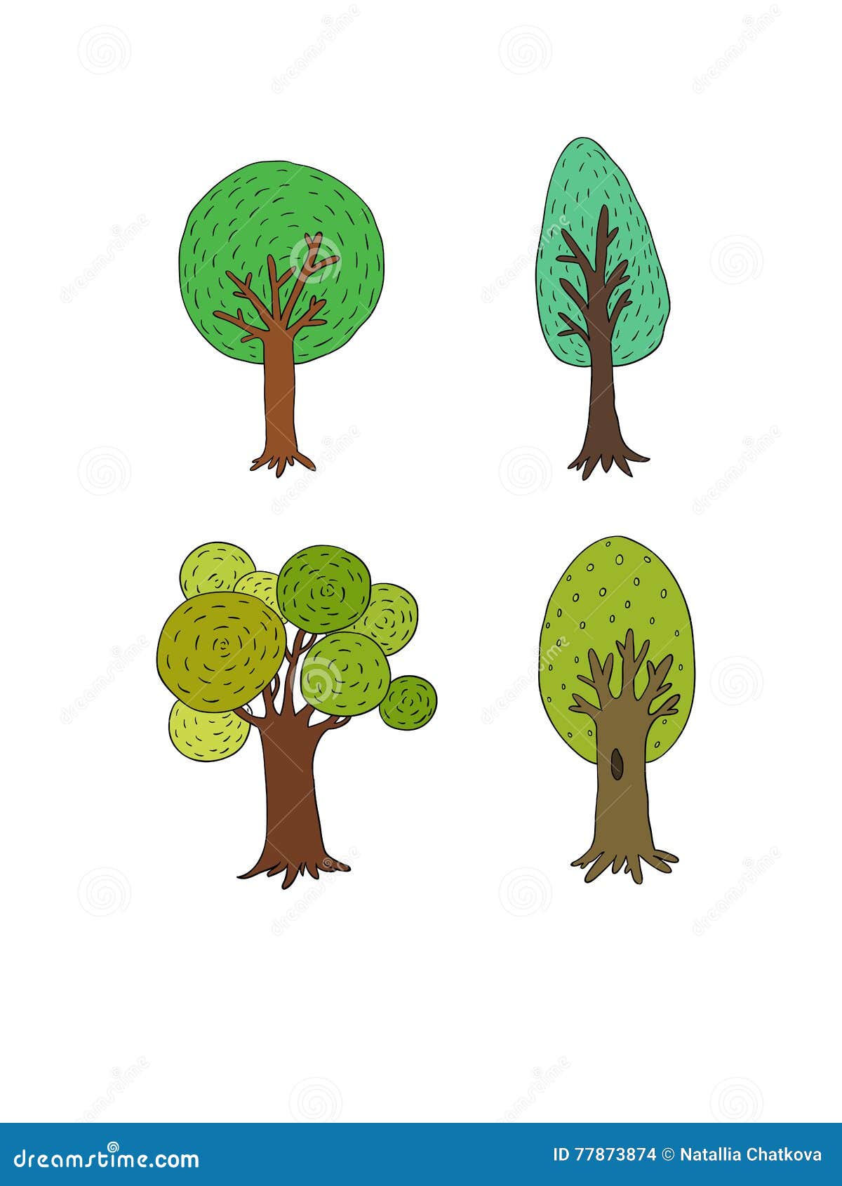 Sketch Different Trees Types Stock Vector (Royalty Free) 1692210562 |  Shutterstock