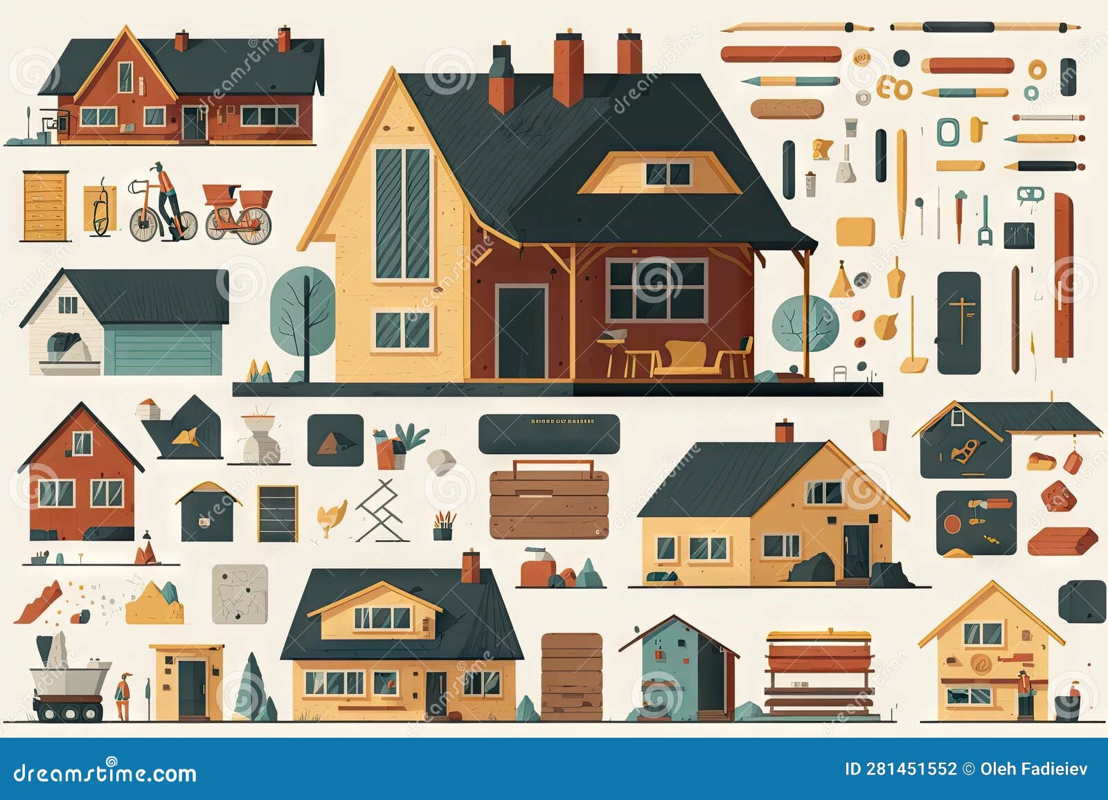 Set Of Different Types Of Houses Stock Illustration Illustration Of set-of-different-types-of-houses-stock-illustration-illustration-of