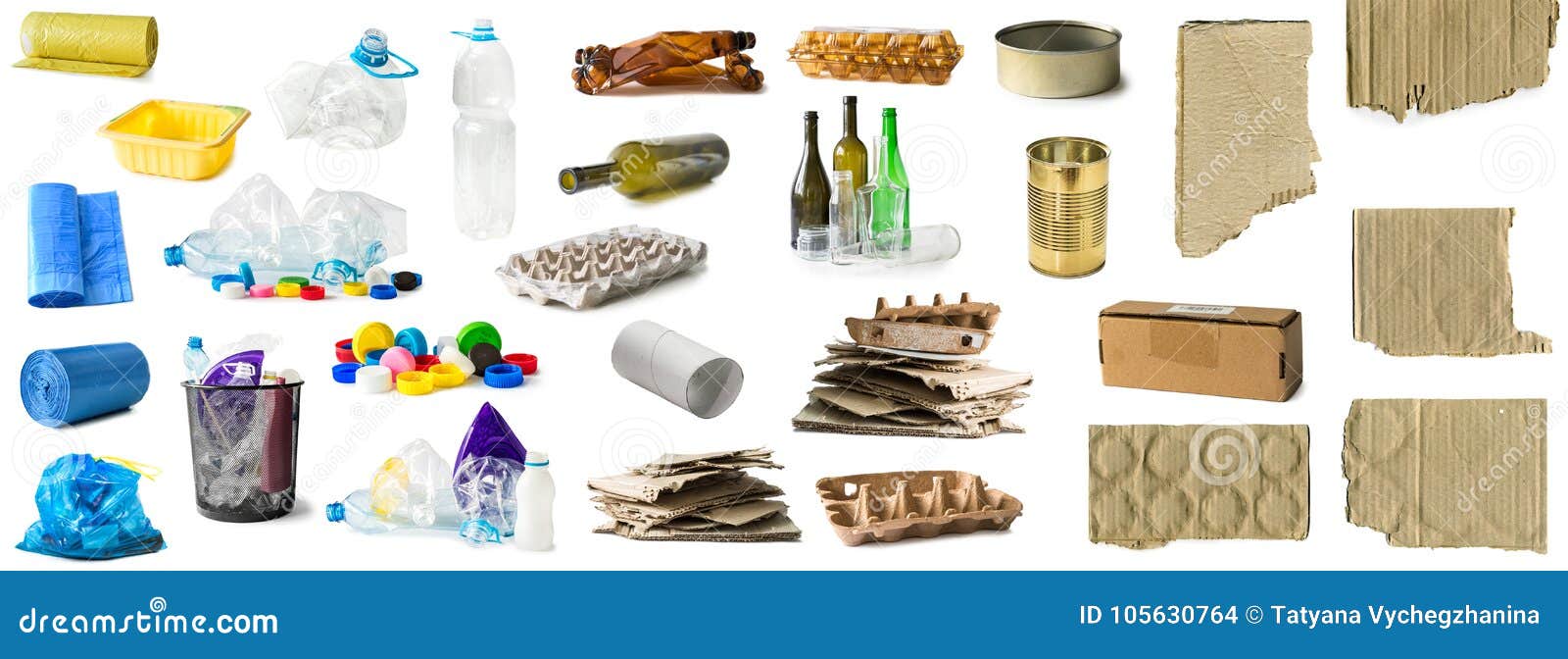 Set of Different Types of Trash Isolated Stock Photo Image of basket, crumpled 105630764