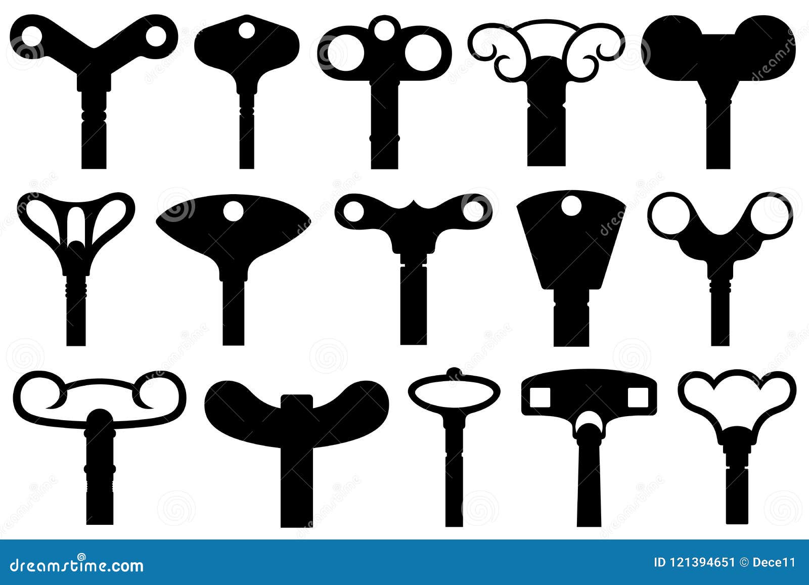 set-of-different-wind-up-keys-stock-vector-illustration-of-silhouette-connection-121394651