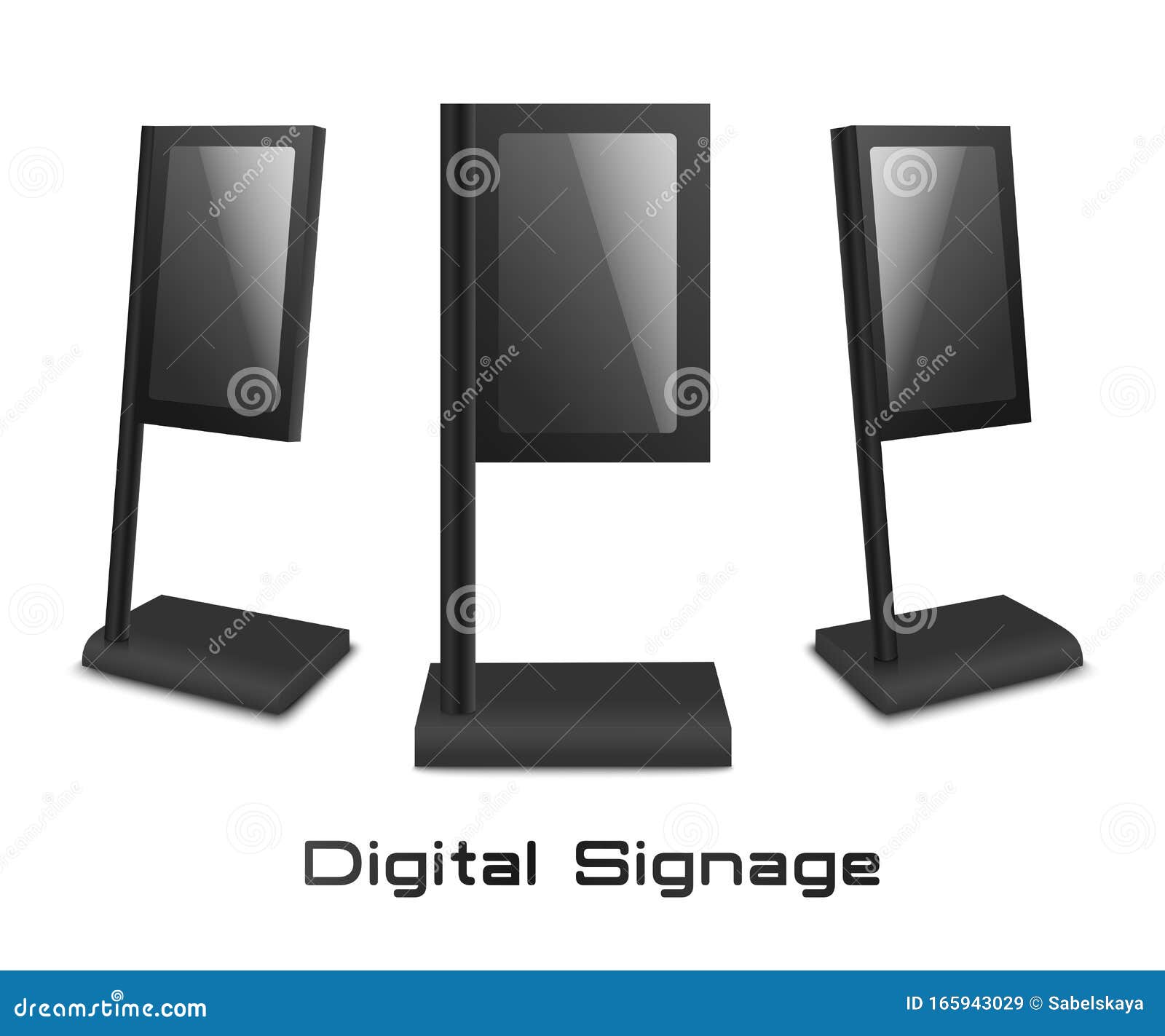 Download Set Of Digital Kiosk Stands 3d Mockup Or Template Vector Illustration Isolated. Stock Vector ...