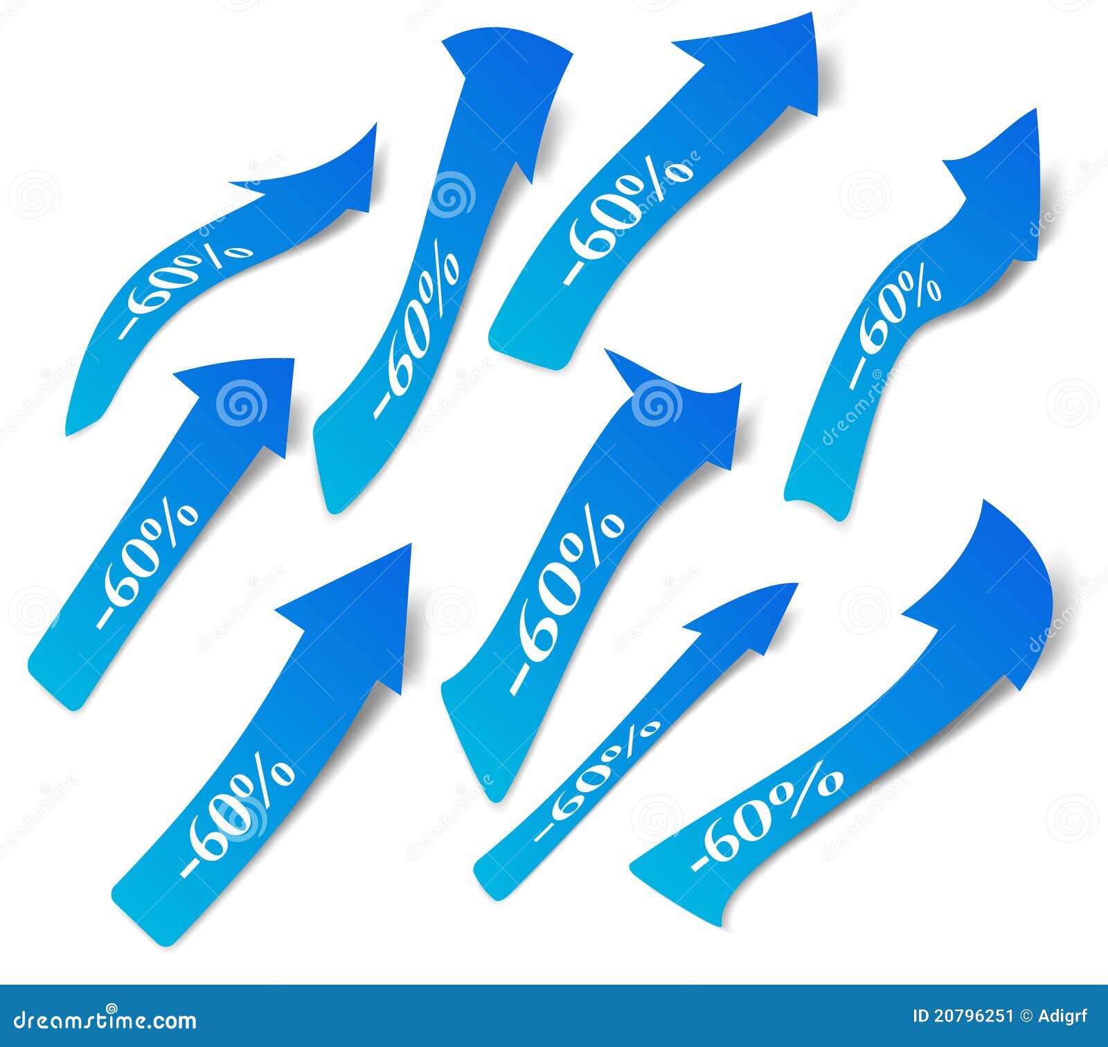 Set of discount arrows stock vector. Illustration of design 20796251