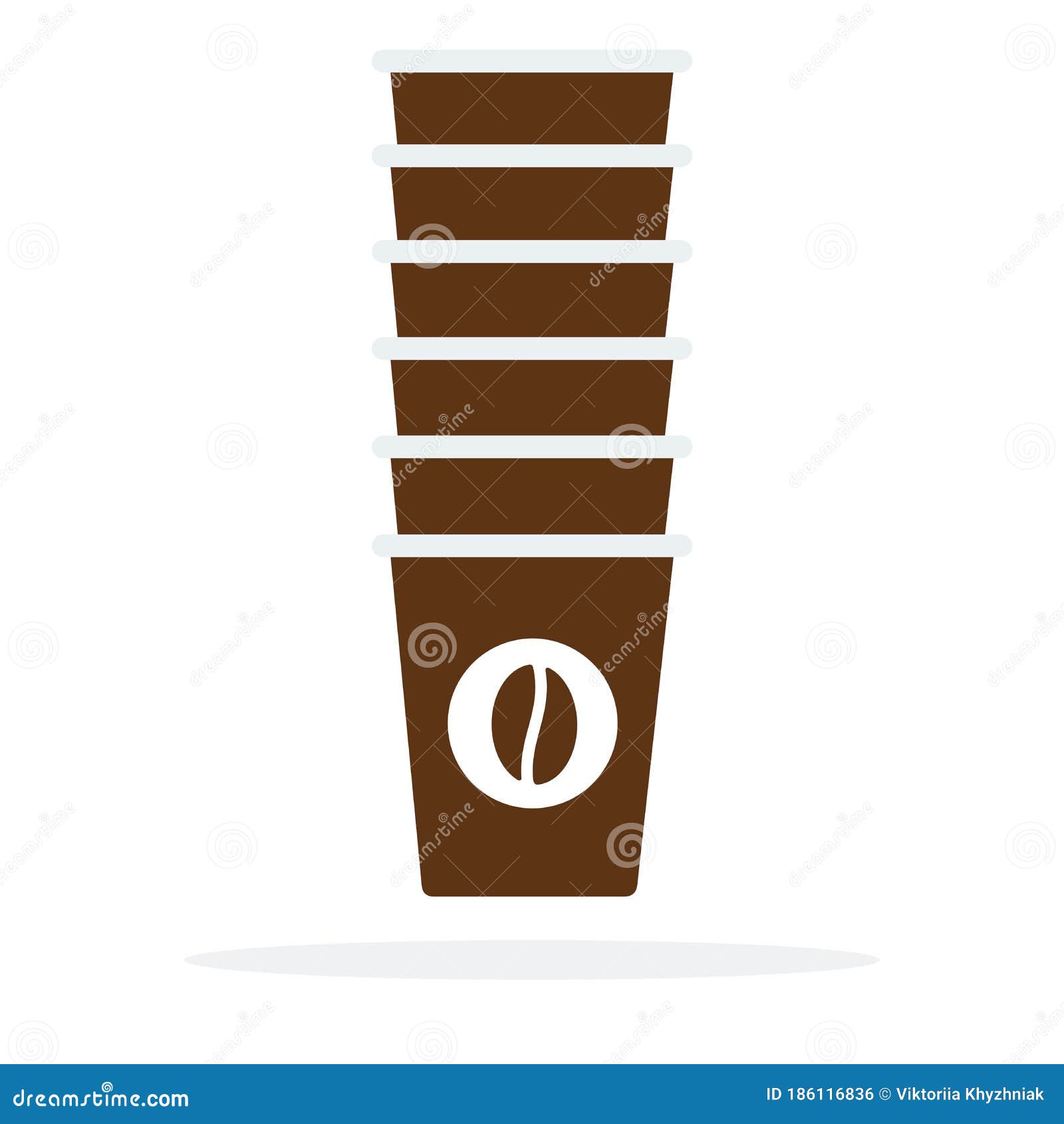 Set of Disposable Coffee Cups Vector Flat Isolated Stock Vector