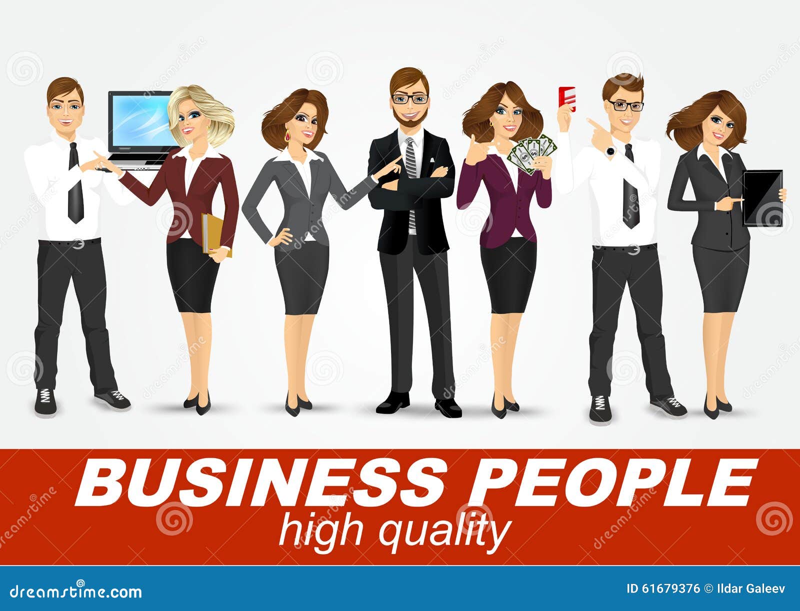 Set of Diverse Business People Stock Vector - Illustration of folder ...