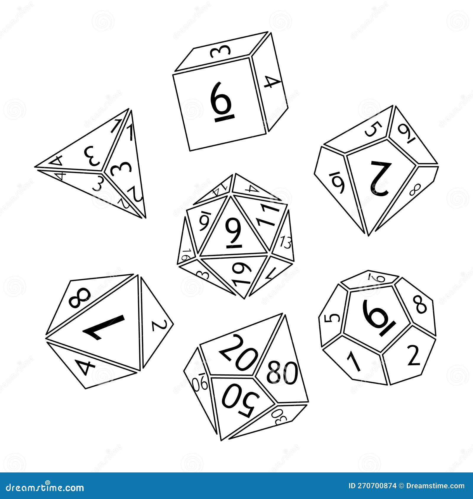 Dice For Tabletop Game. Sixsided D6 For Roleplay. Entertainment And