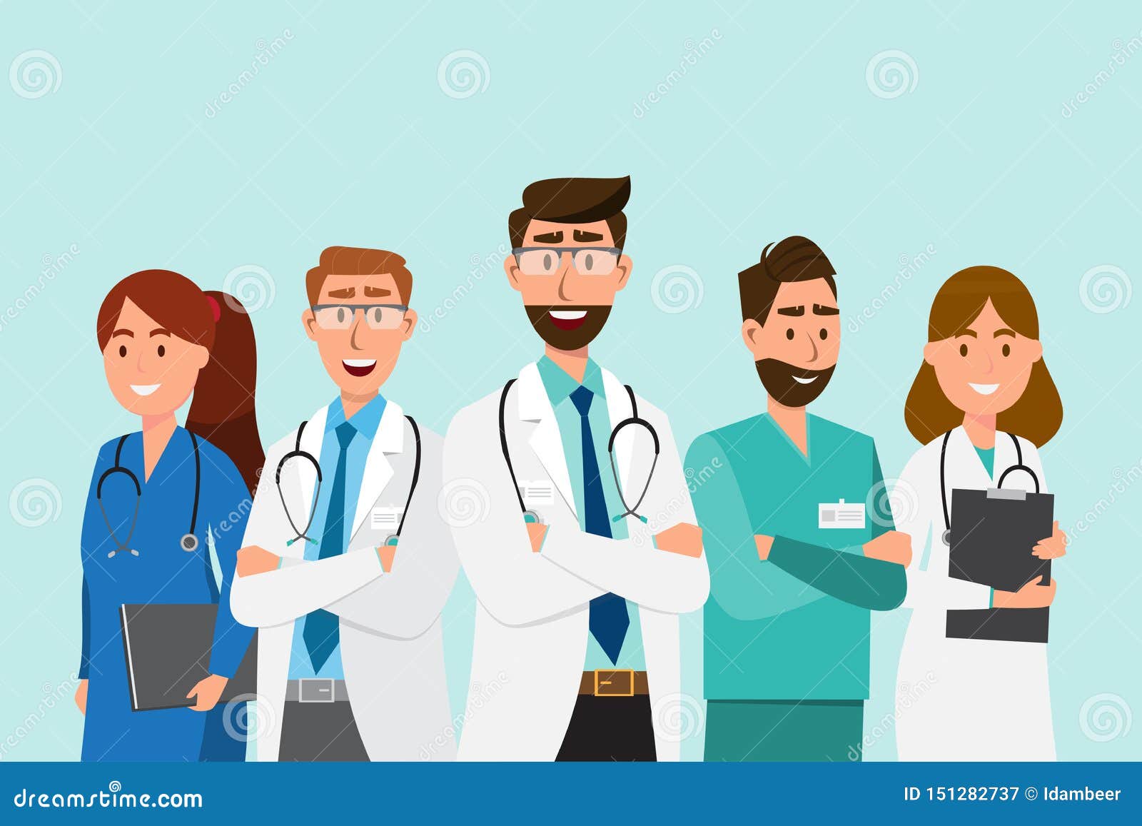 Set of Doctor Cartoon Characters. Medical Staff Team Concept Stock ...