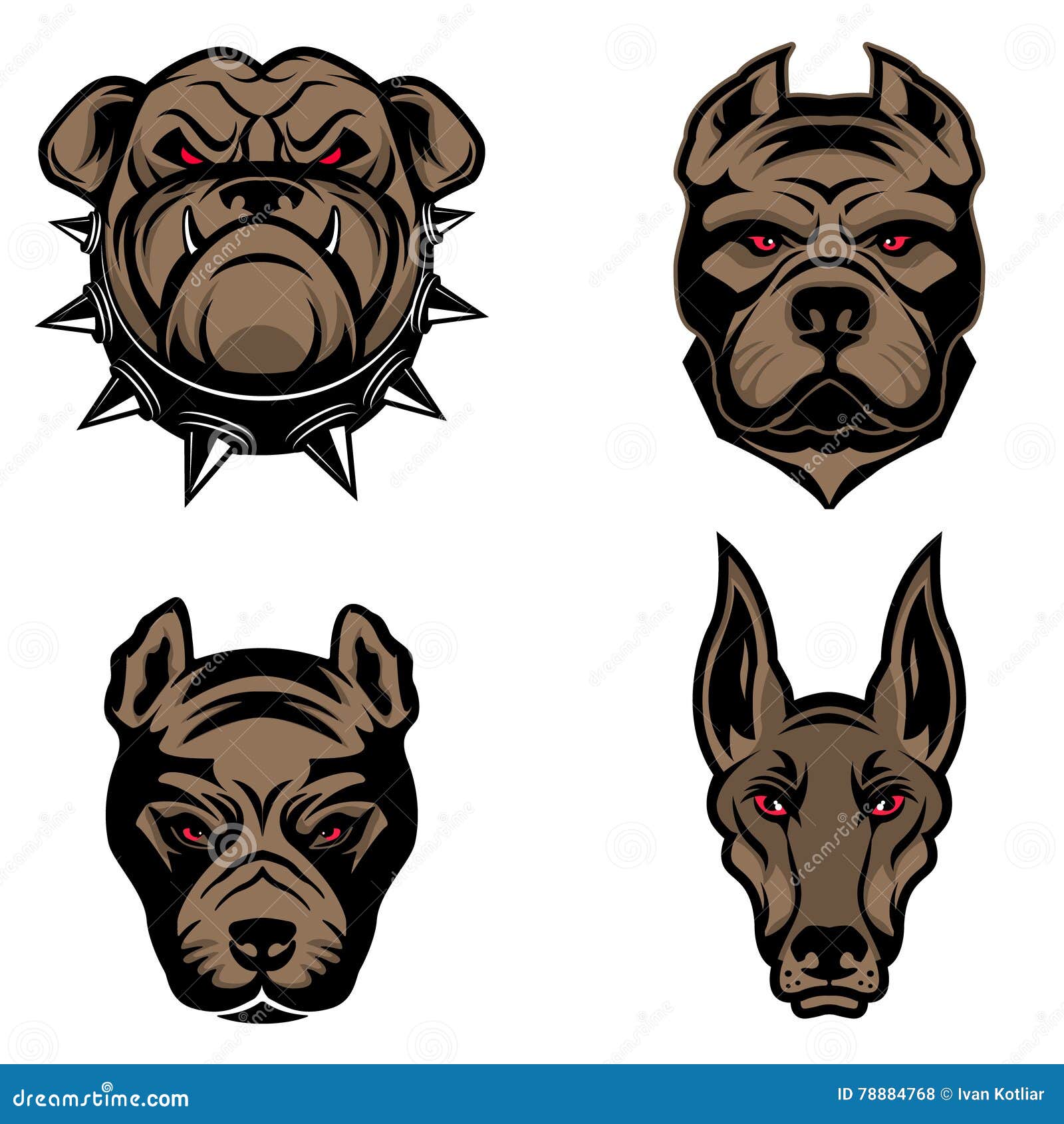 Pitbull. Tribal Ethnic Dog Totem, Detailed Ornament, Abstract Art In A Graphic Style, Isolated