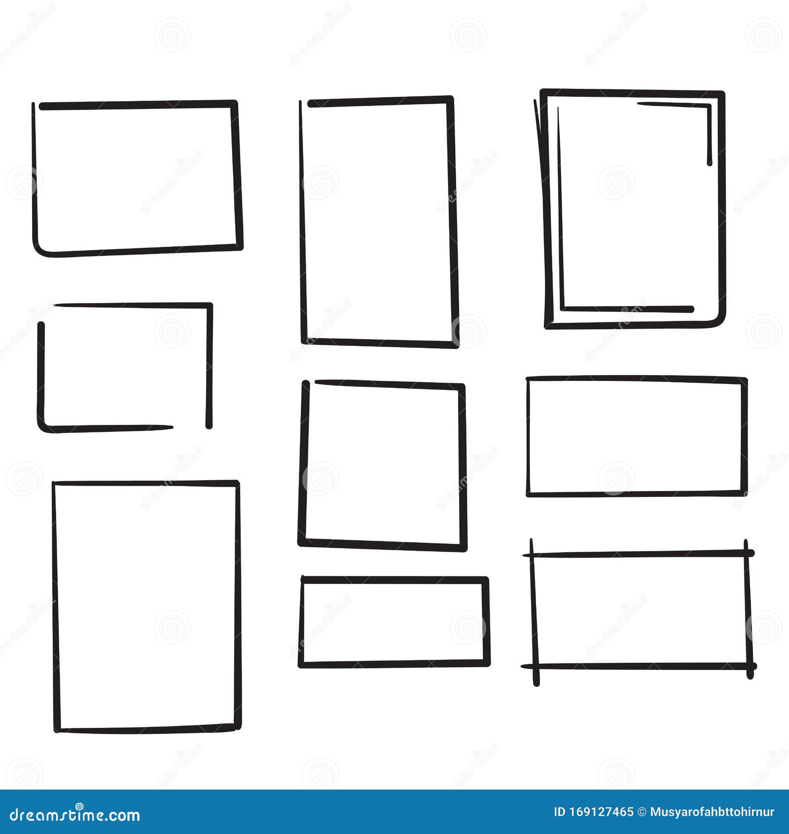 hand drawn rectangle text box and frames Stock Vector  Adobe Stock