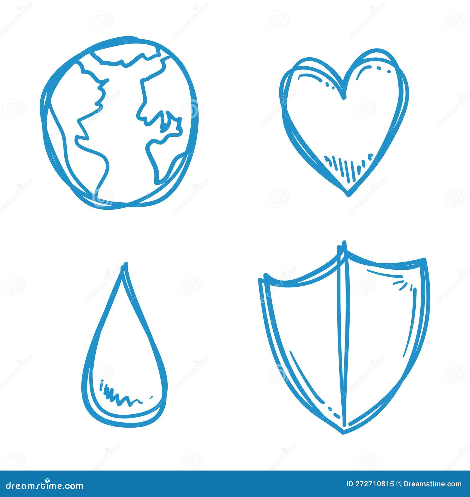 Heart From Water Splash With Bubbles On Blue Water Background Royalty