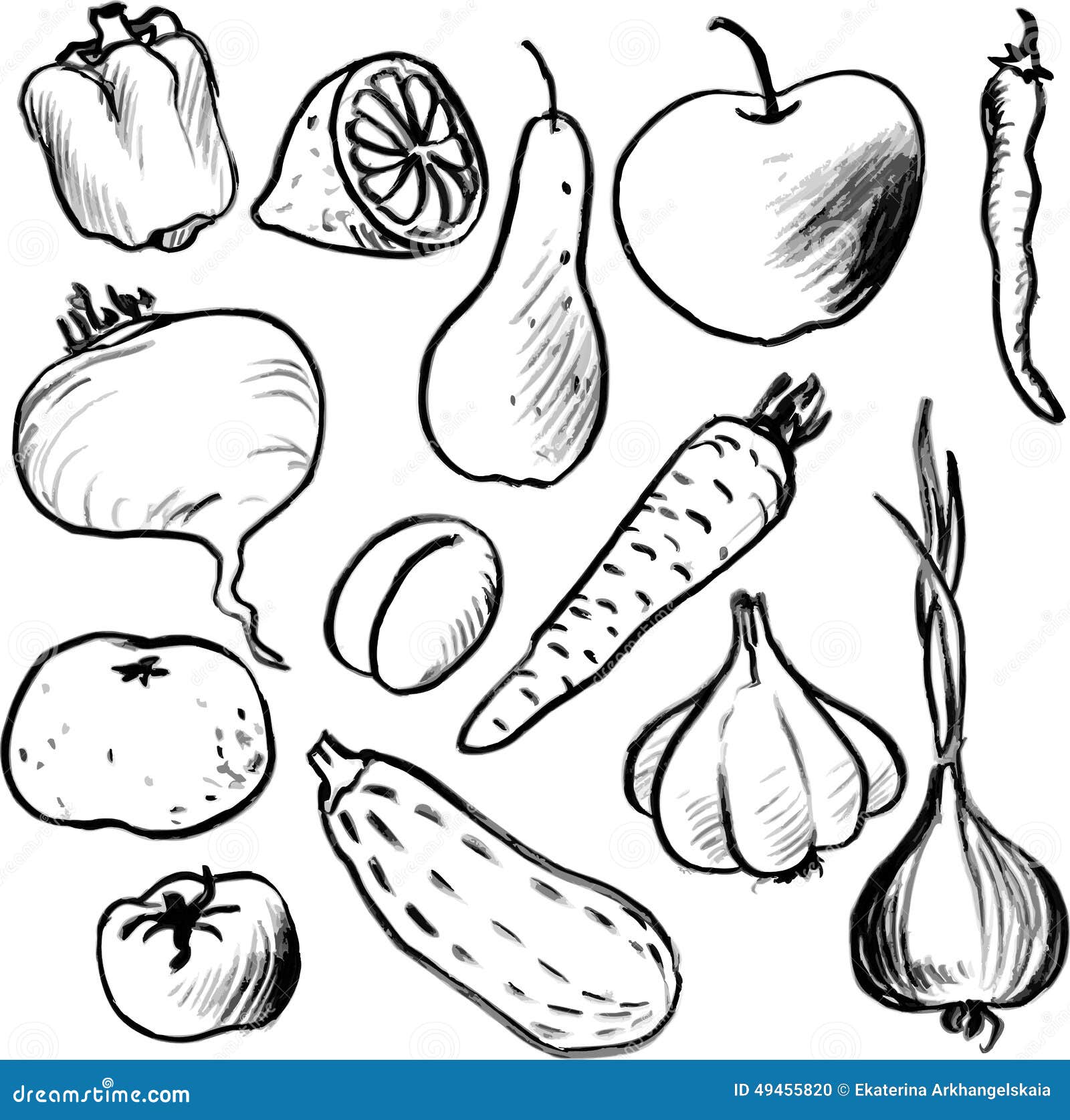 Vegetables Drawing Images - Free Download on Freepik