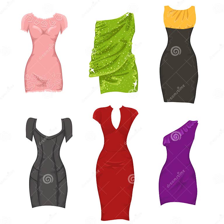 Set of dresses stock vector. Illustration of couture - 18217662