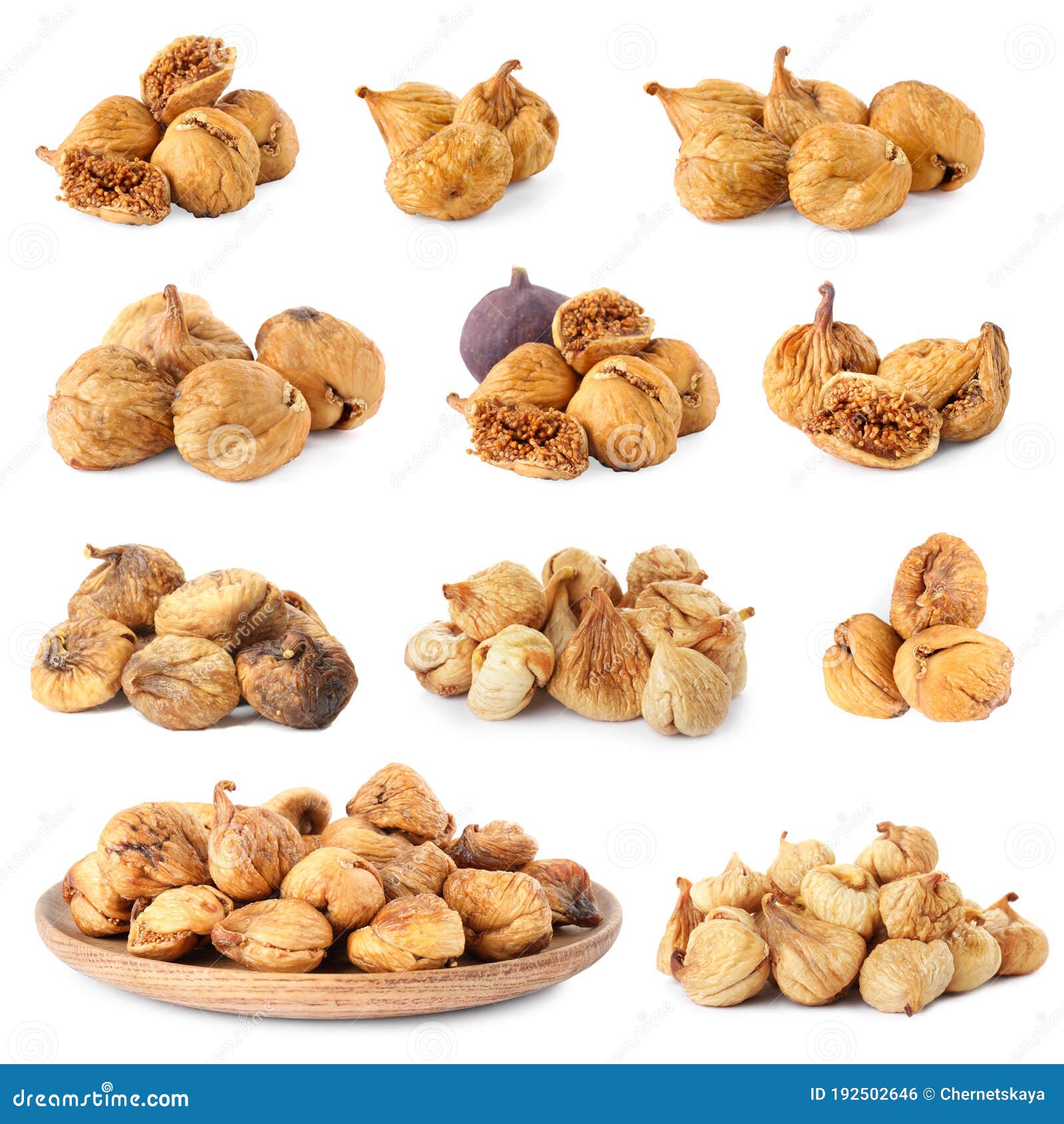 Set of Dried Fig Fruits Isolated Stock Photo Image of diet, pile
