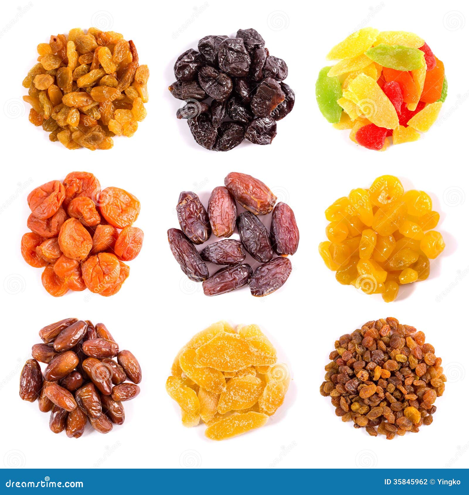 Set of Dried Fruits Top View Stock Photo Image of isolated, dessert