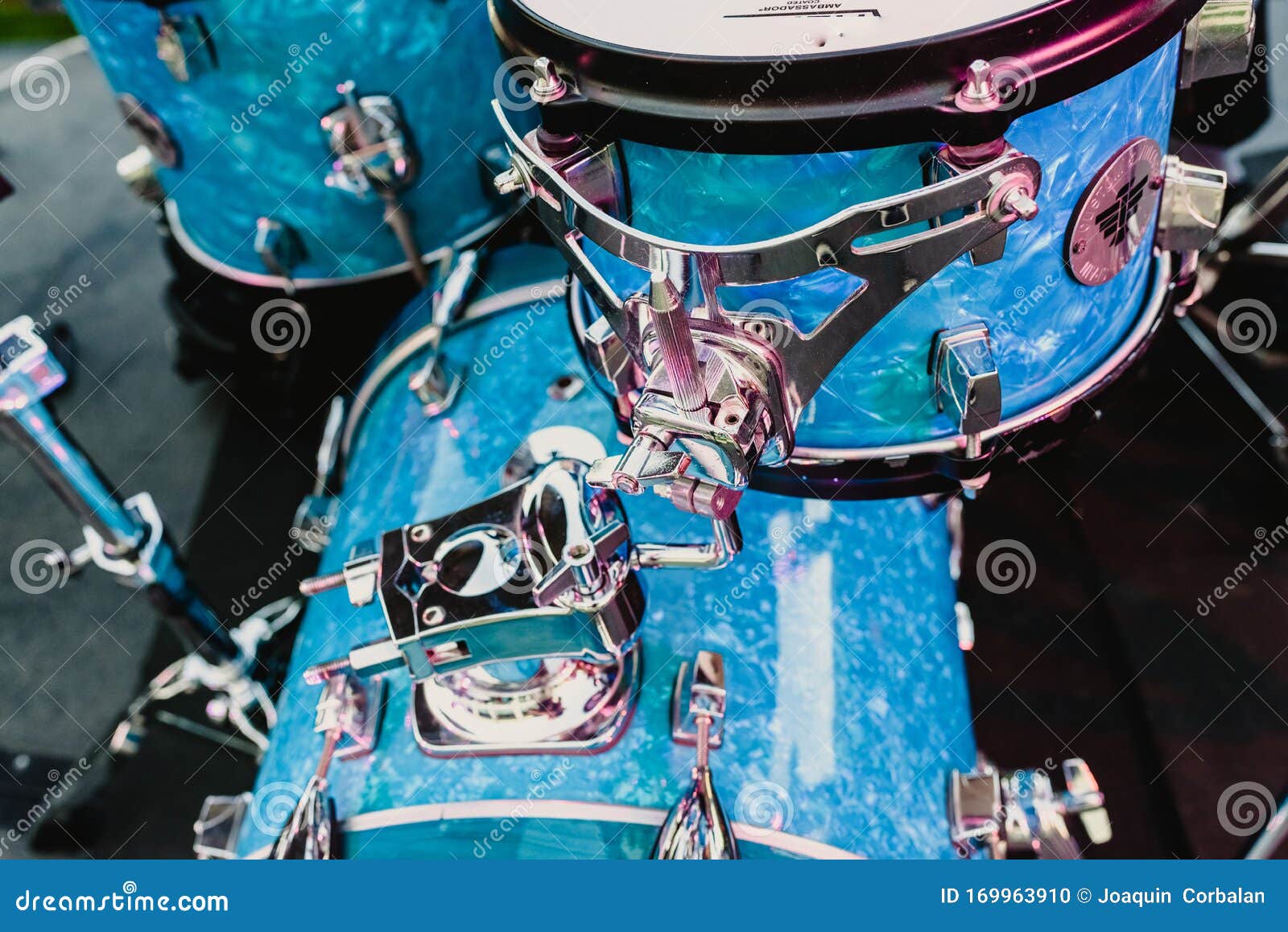 Set of Drums Being Played by Drummer Stock Photo Image of rhythm
