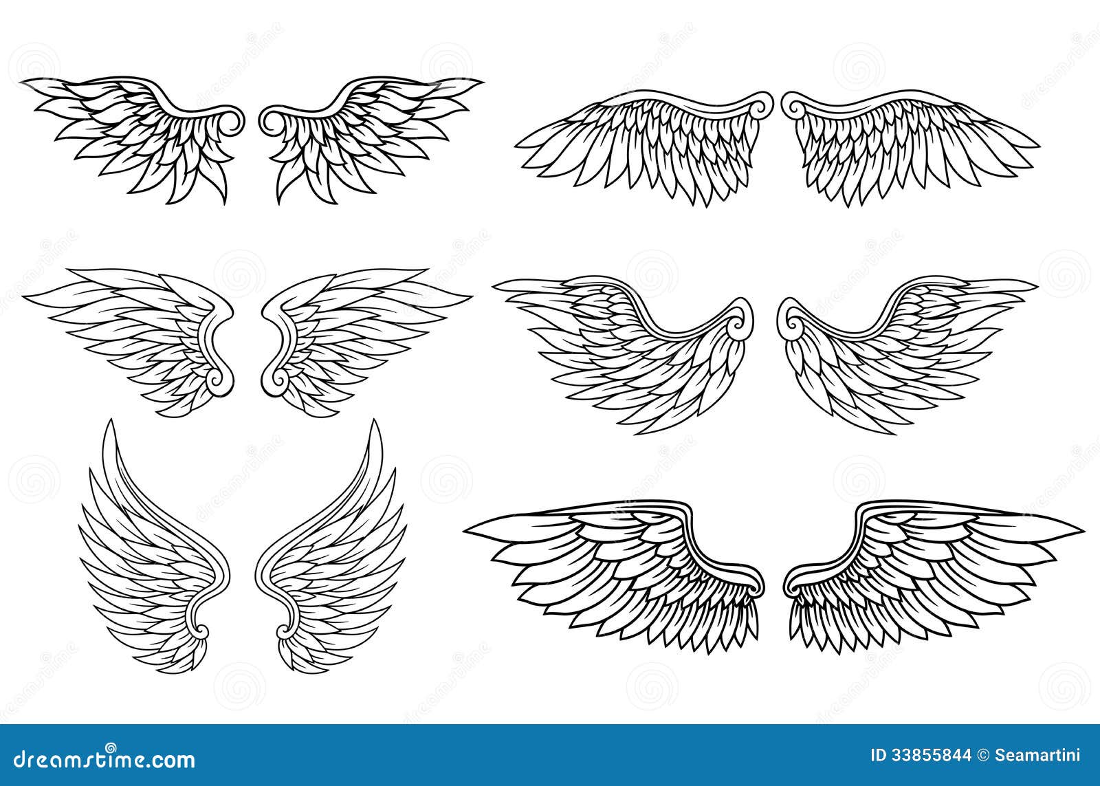 Eagle wings in tattoo style isolated on white background design element  for poster t shirt card emblem sign badge  CanStock
