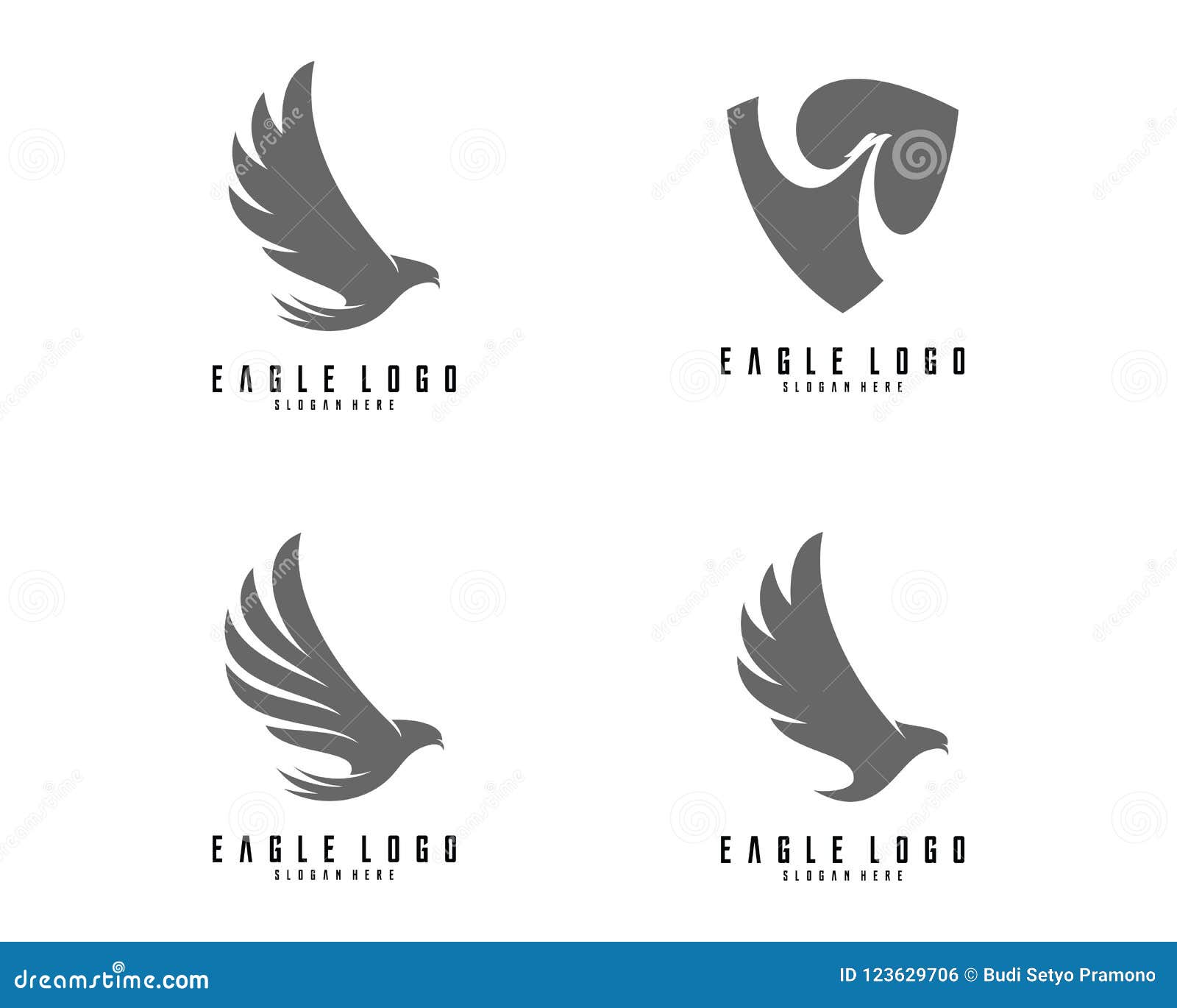 Set Of Eagle Logo Design Vector Eagle Icon Logo Stock Illustration Illustration Of Falcon Label