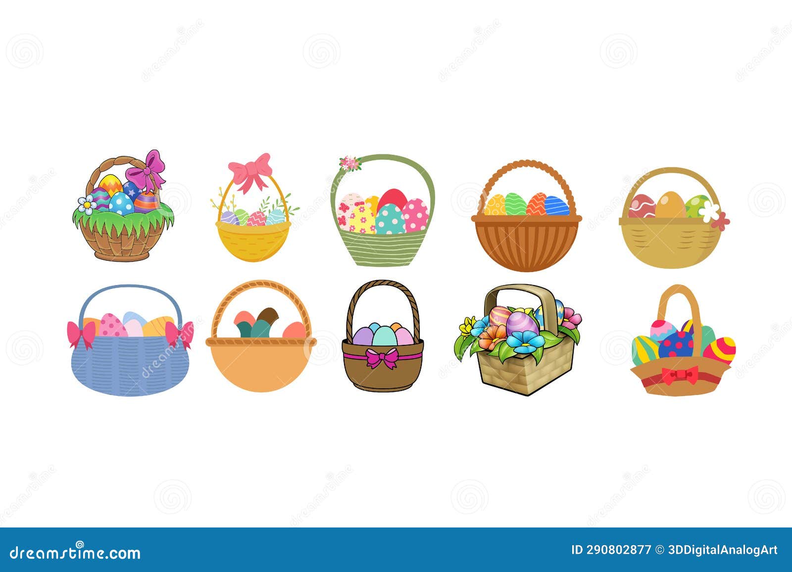 Set of 10 Easter Basket Religion Easter Stock Illustration