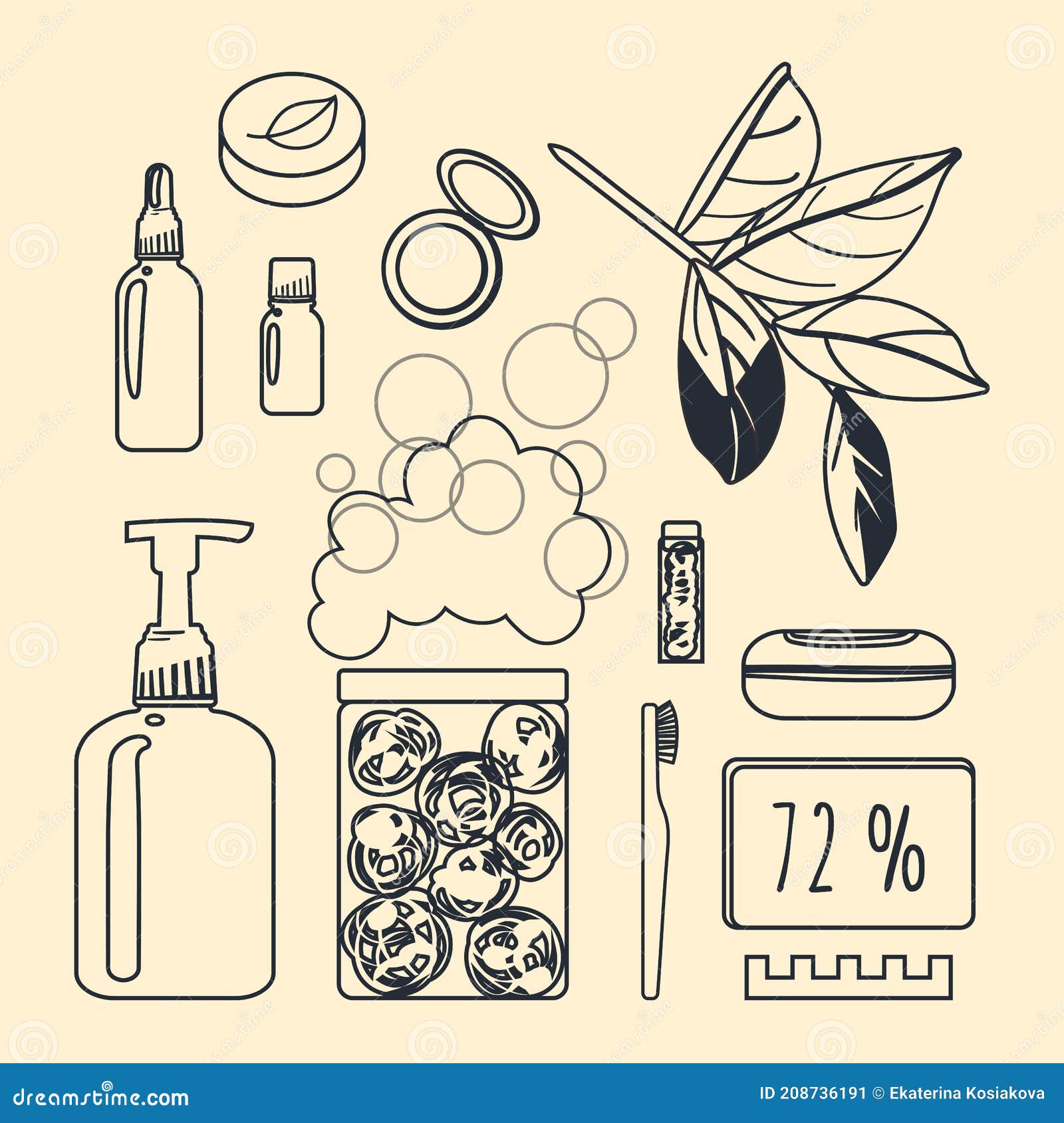personal hygiene items drawing - Clip Art Library
