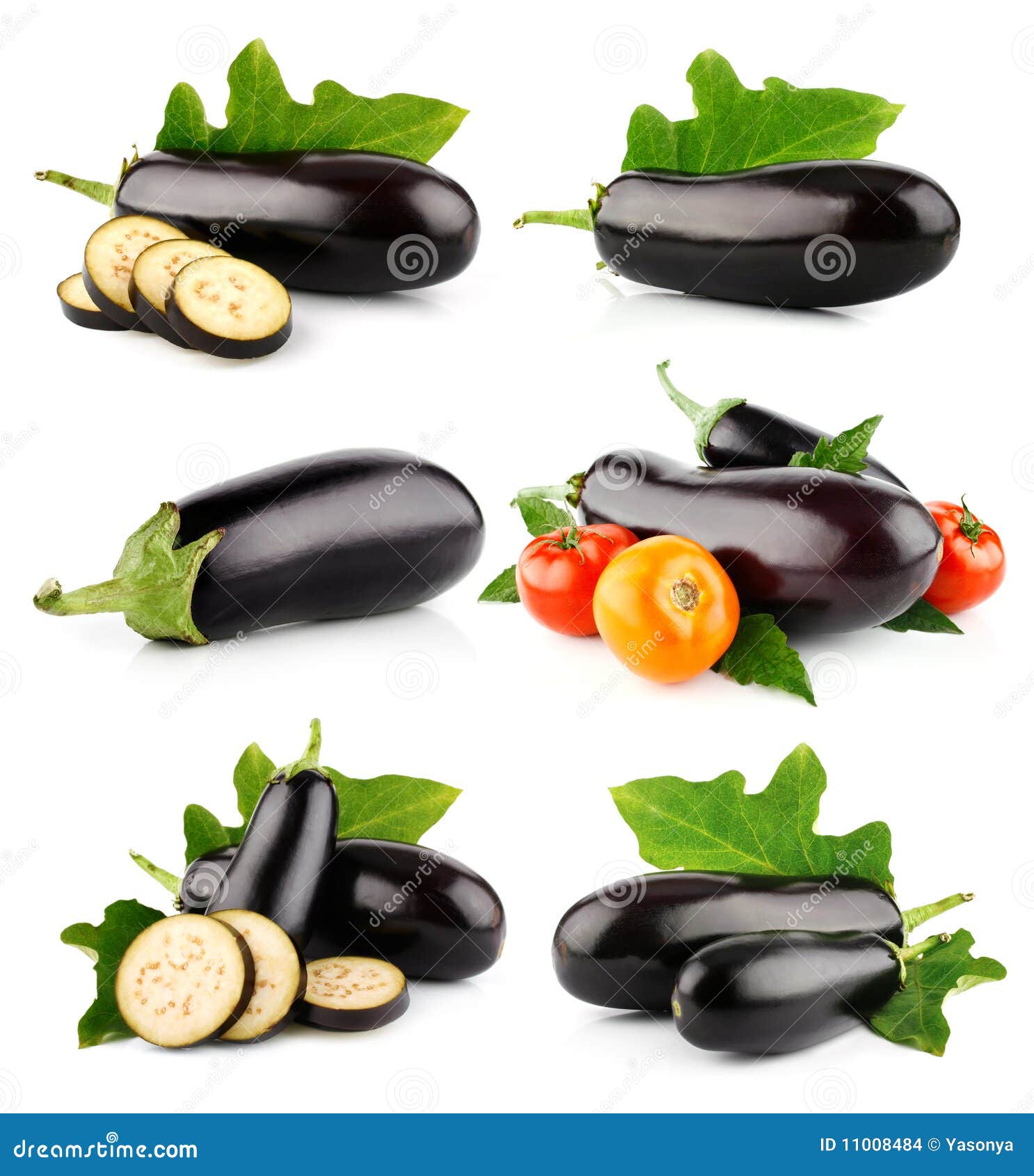 Set Eggplant Vegetable Fruits Isolated on White Stock Photo Image of