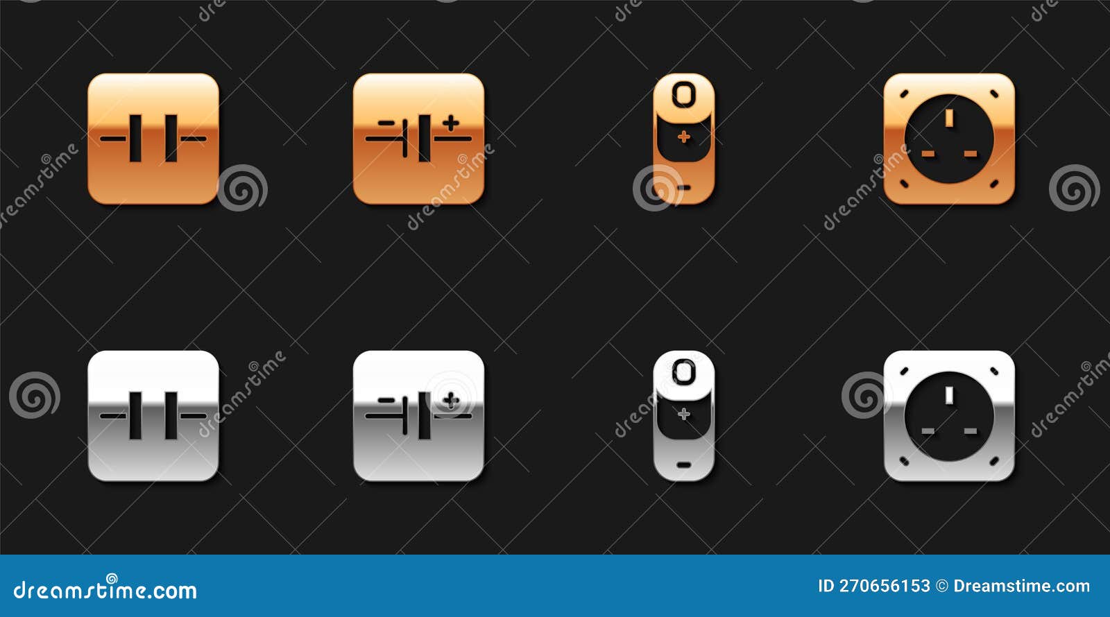 Set Electrolytic Capacitor, DC Voltage Source, Battery Charge and