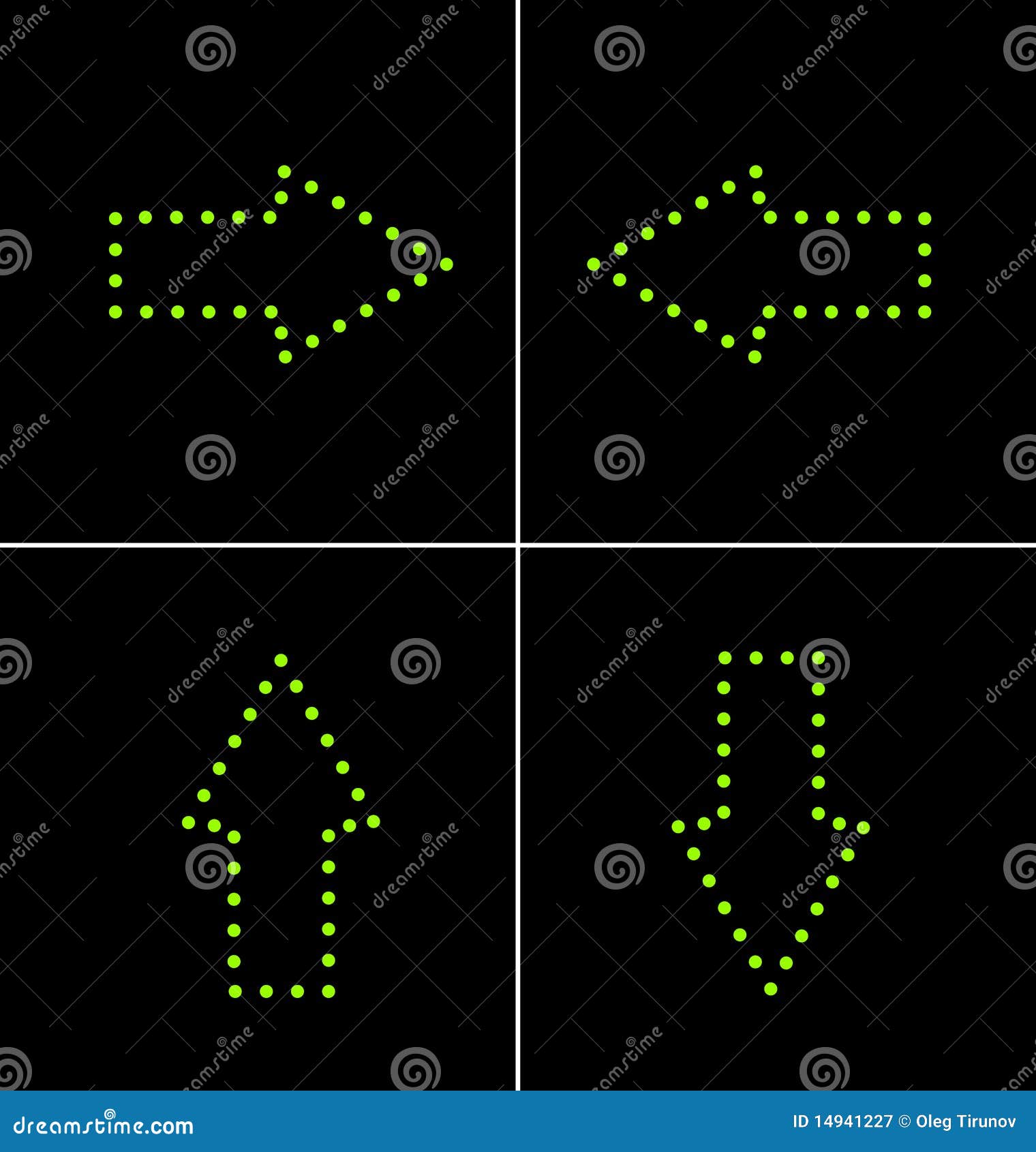 Set Elements of Green Diode Arrow Stock Vector Illustration of isolated, circle 14941227