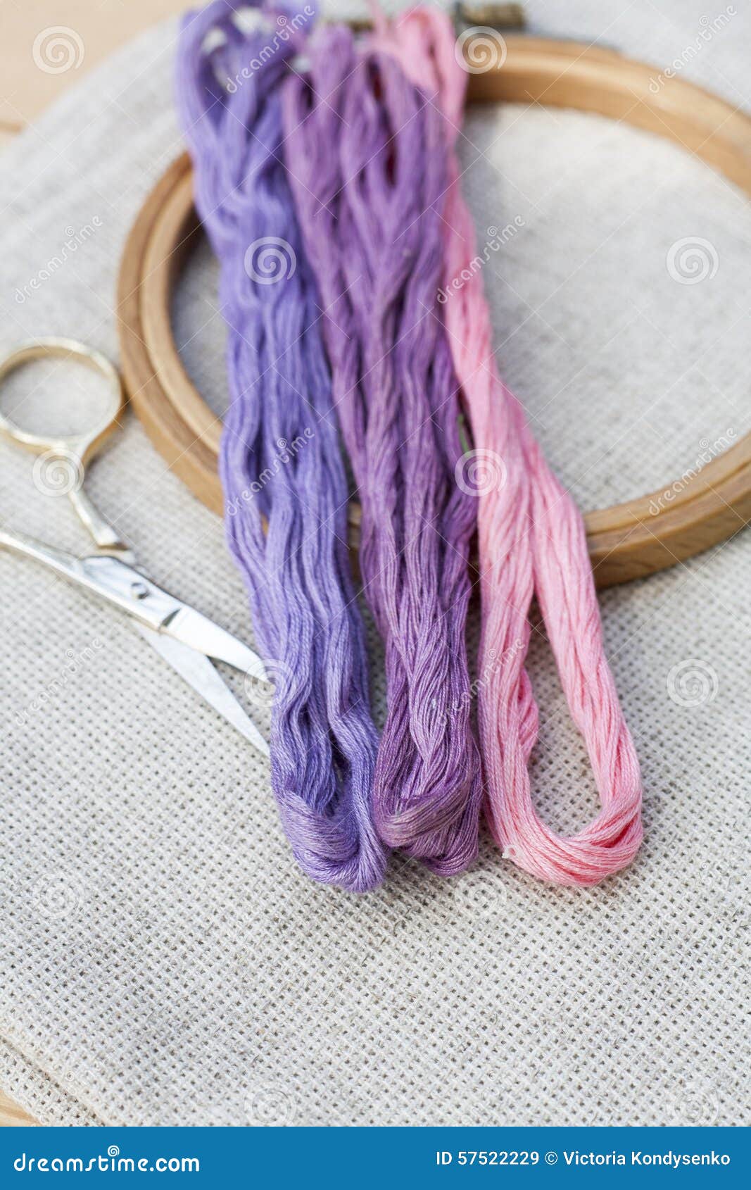 Set for Embroidery, Embroidery Hoop and Embroidery Thread Stock Image Image of quilting