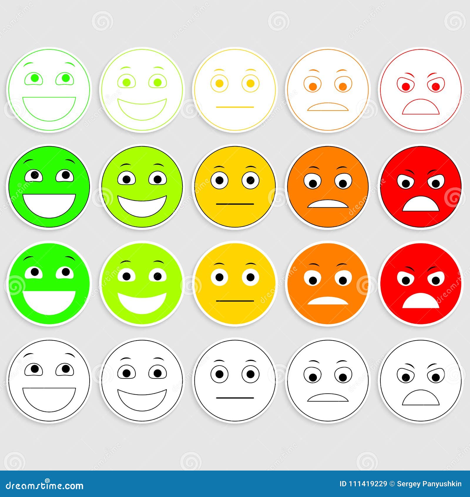Set of Emoticons. Emoji Level, Rank, Load. Stock Vector - Illustration ...