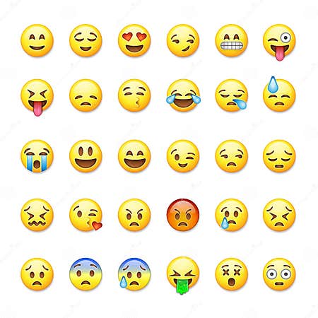 Set of emoticons, emoji on stock vector. Illustration of emoticon ...