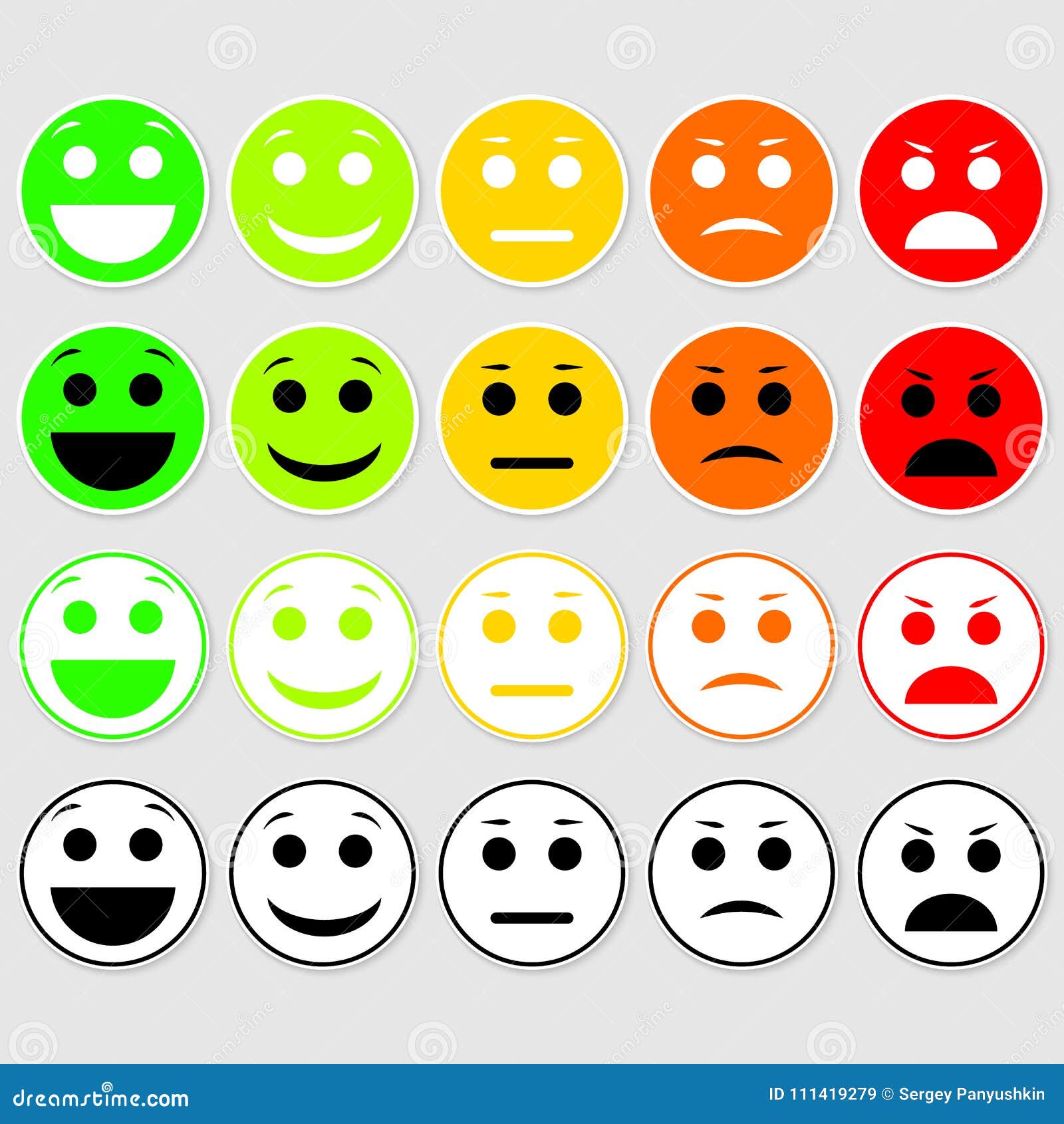 Set of Emoticons. Emoji Level, Rank, Load. Stock Vector - Illustration ...