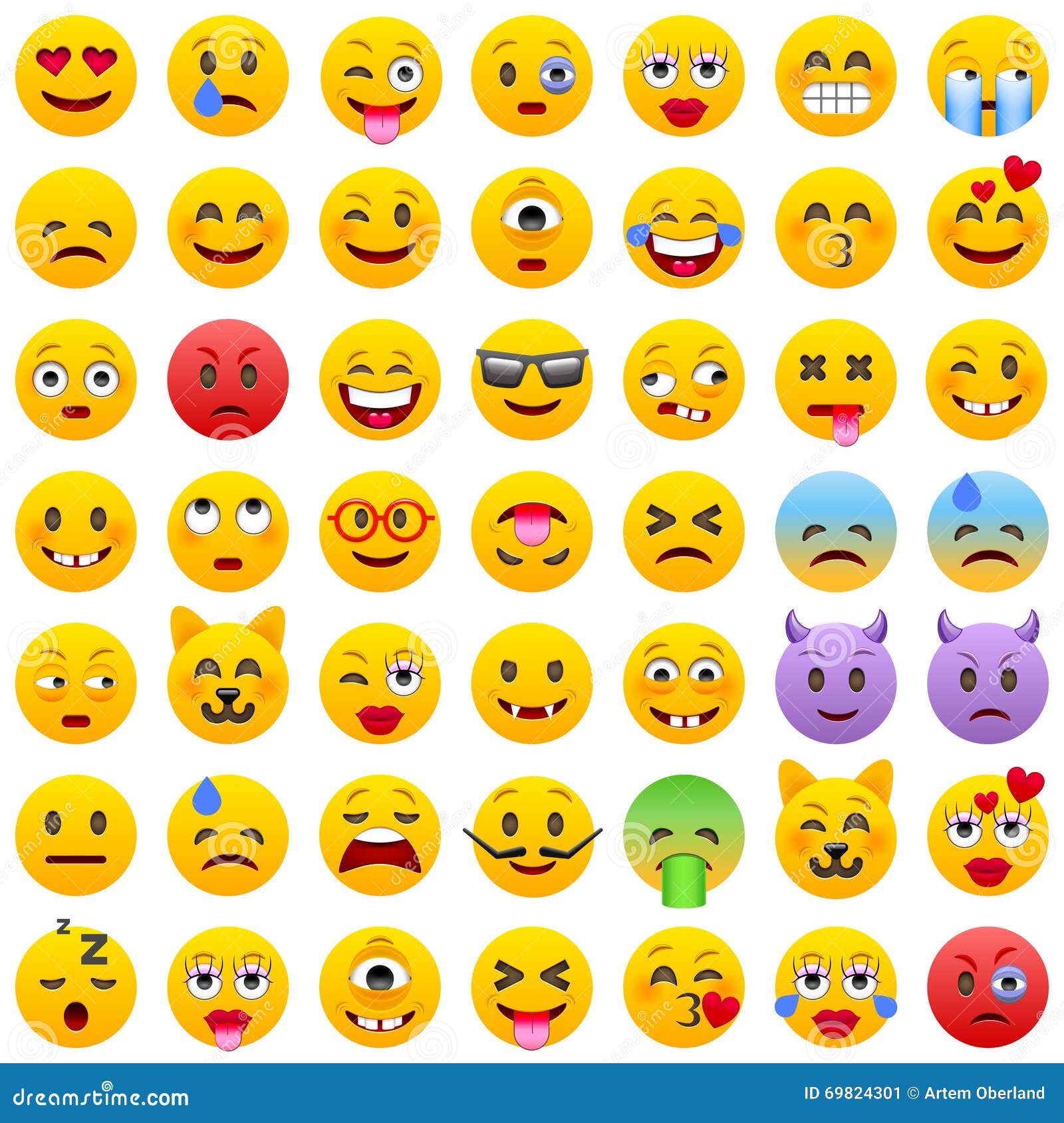 set of emoticons. set of emoji. smile icons.    on white background