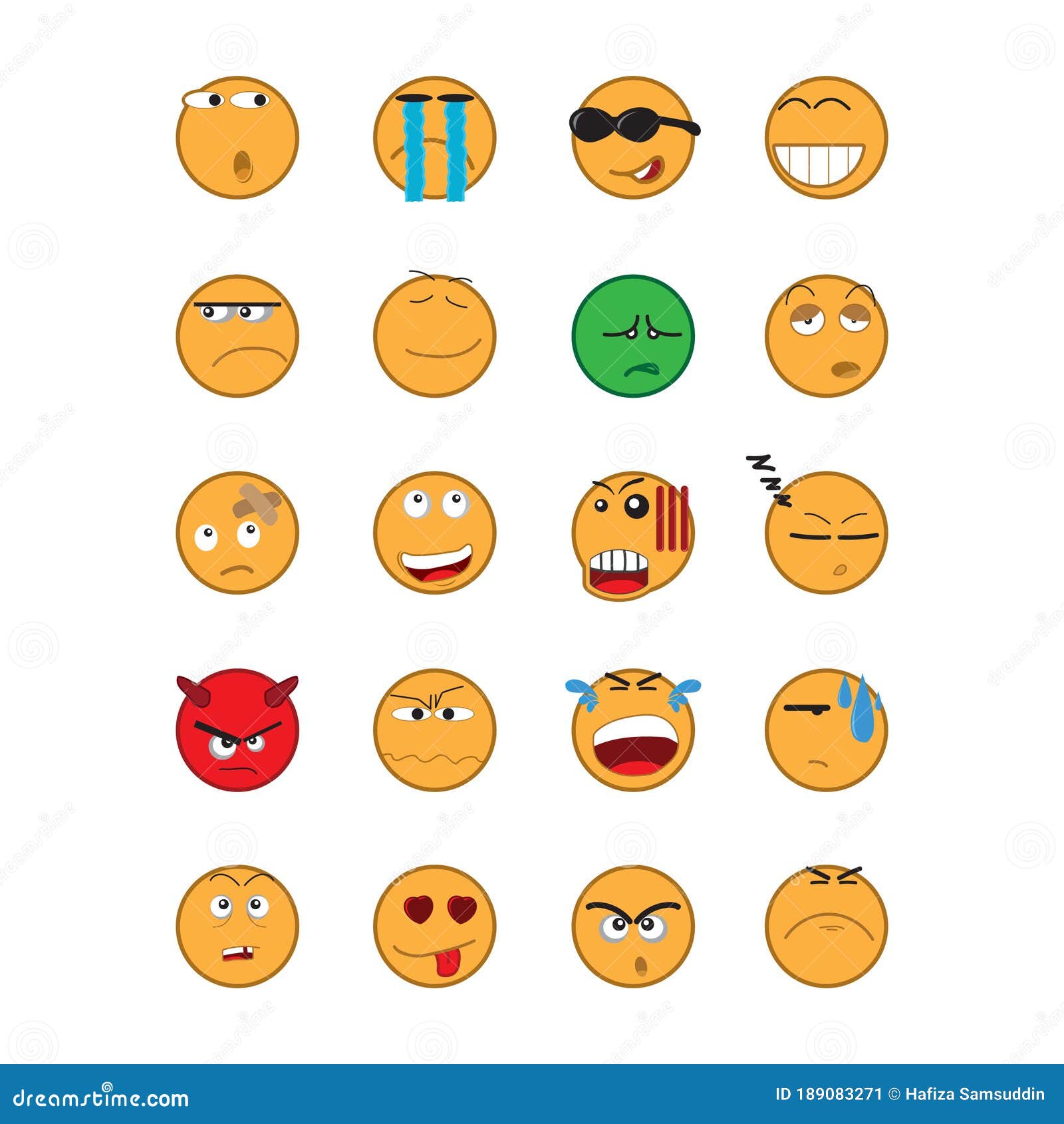 Set of Emoticons. Vector Illustration Decorative Design Stock Vector