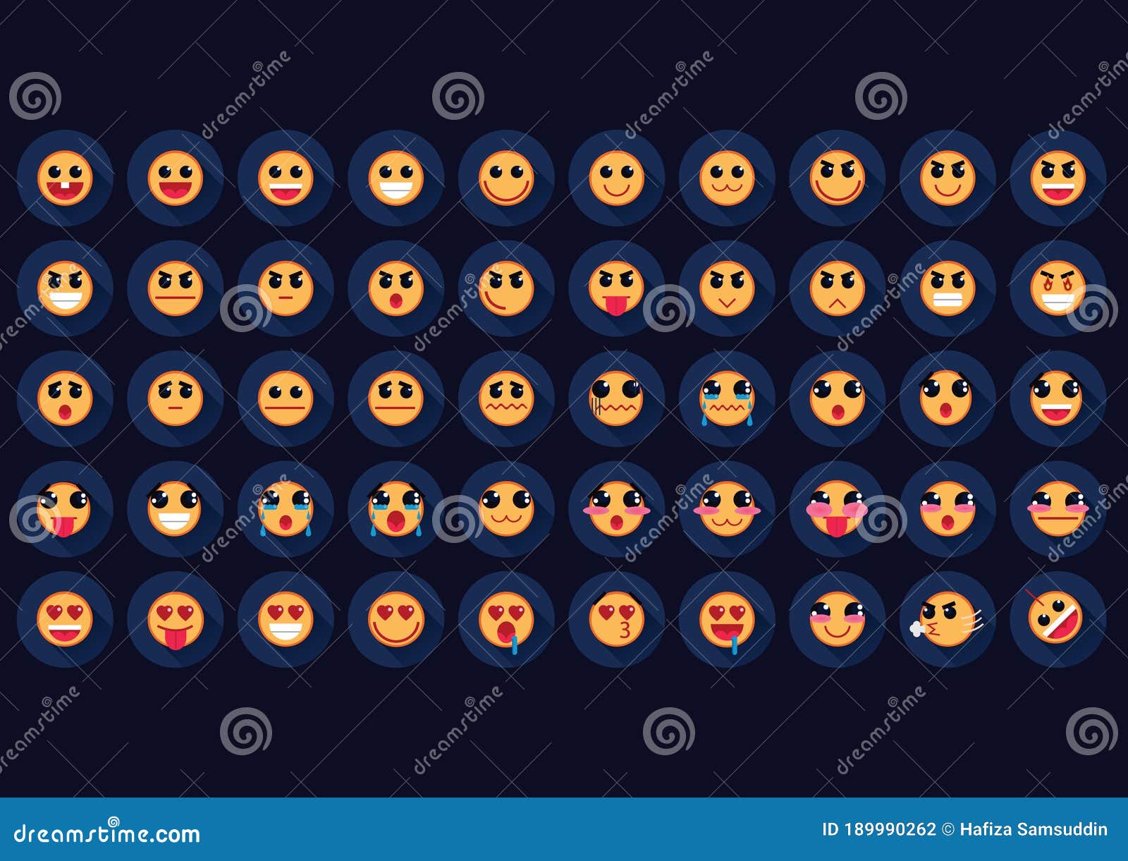 Set of Emoticons. Vector Illustration Decorative Design Stock Vector