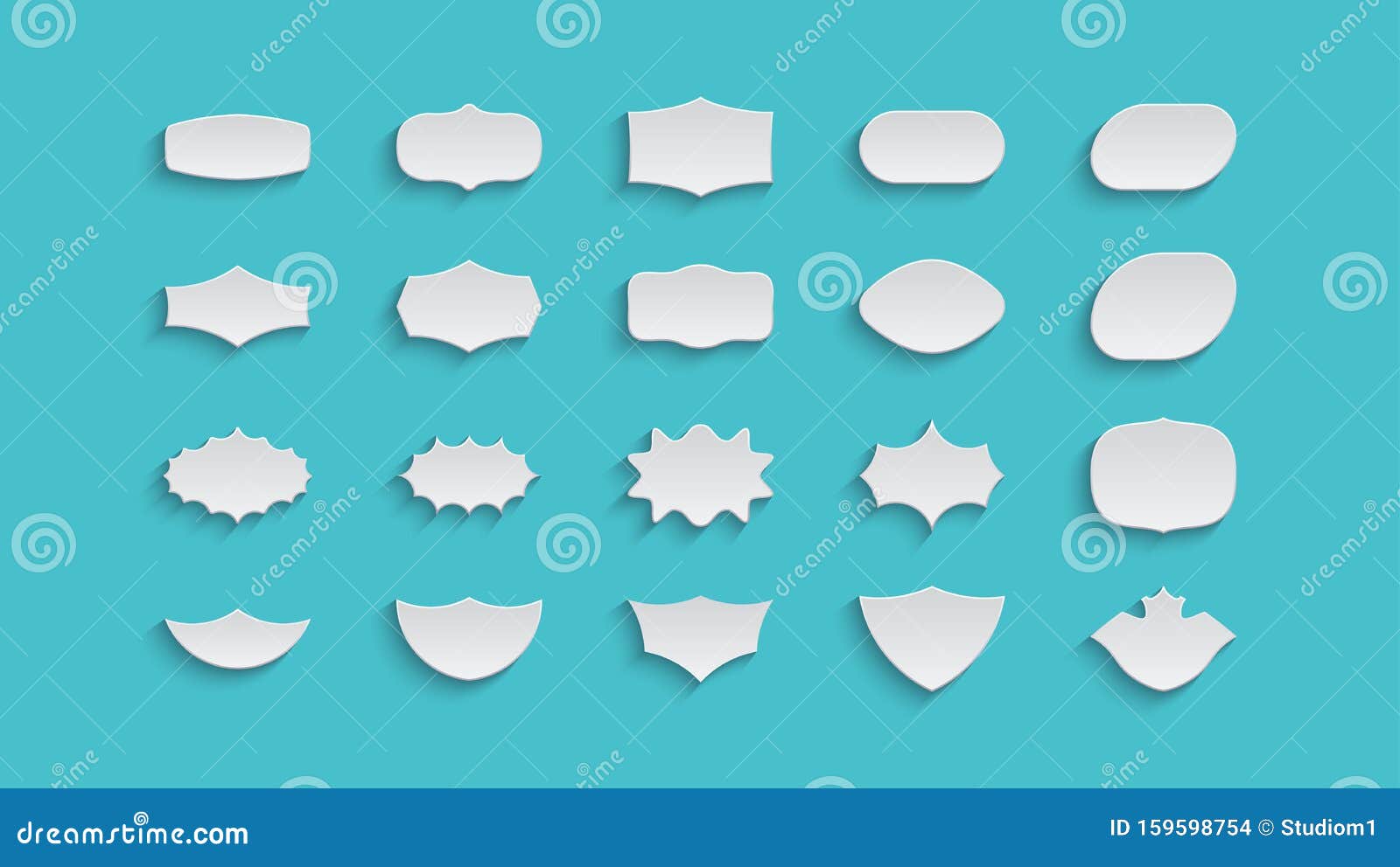 set of empty geometrical s. collection of  s.   for badge, label or sticker