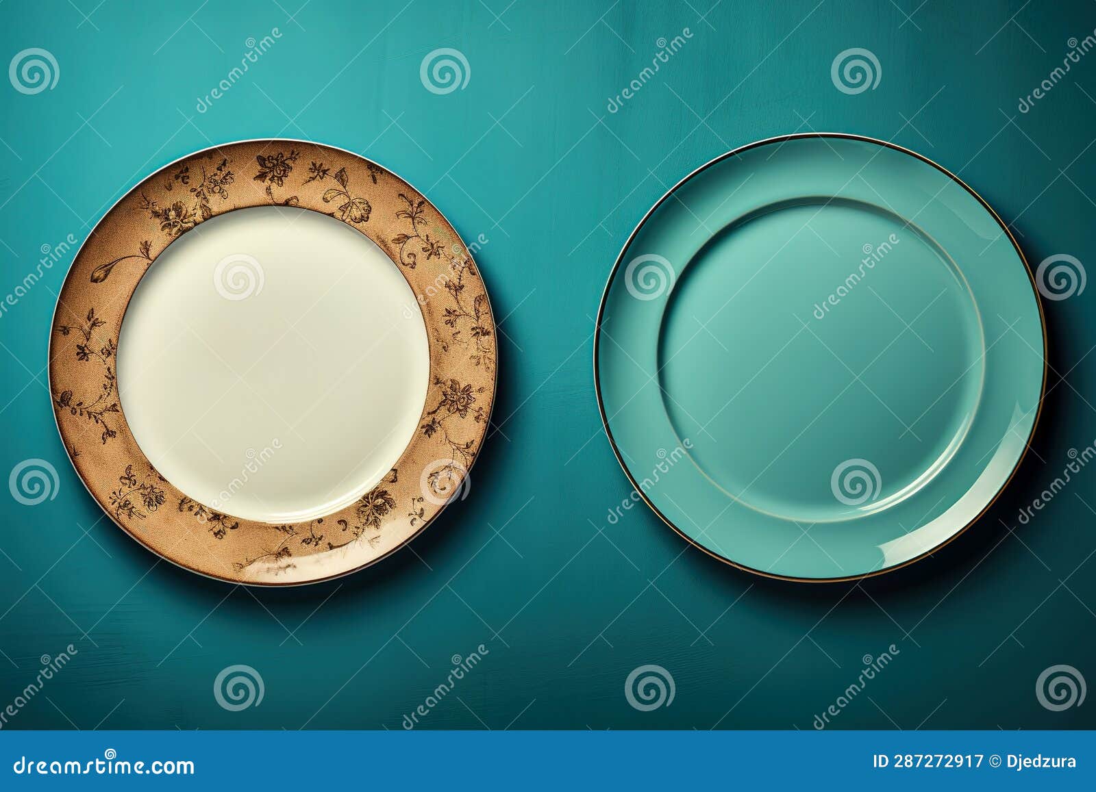 Set of Empty Plates Flat Lay Stock Illustration Illustration of flat