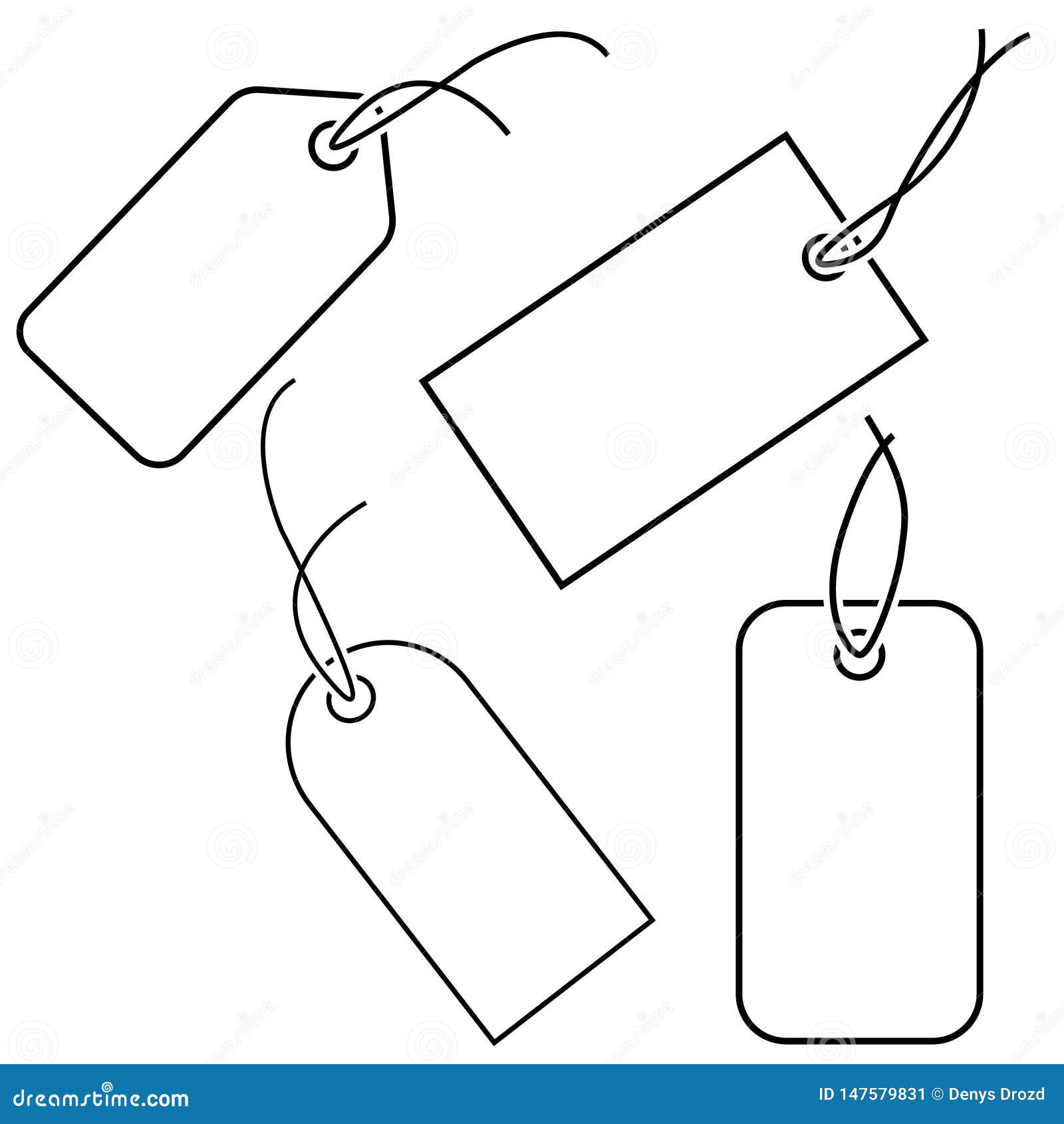 Set of Empty White Price Tags Vector Icons. Luggage Tag Collection With Regard To Blank Luggage Tag Template