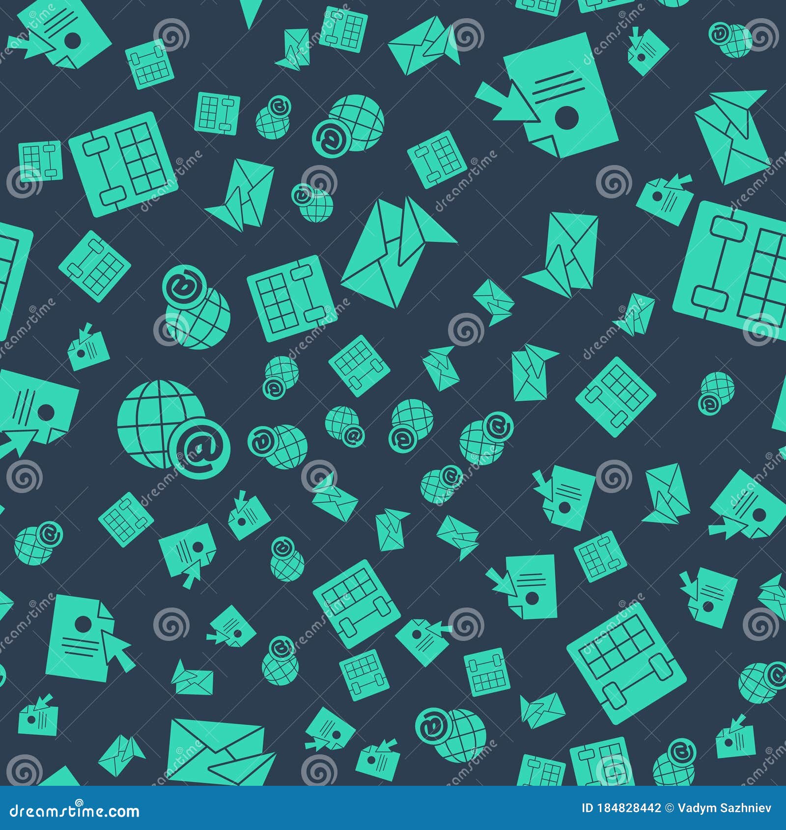 Set Of New Mail, Calendar And Diagram Chart Line Icons. For Design