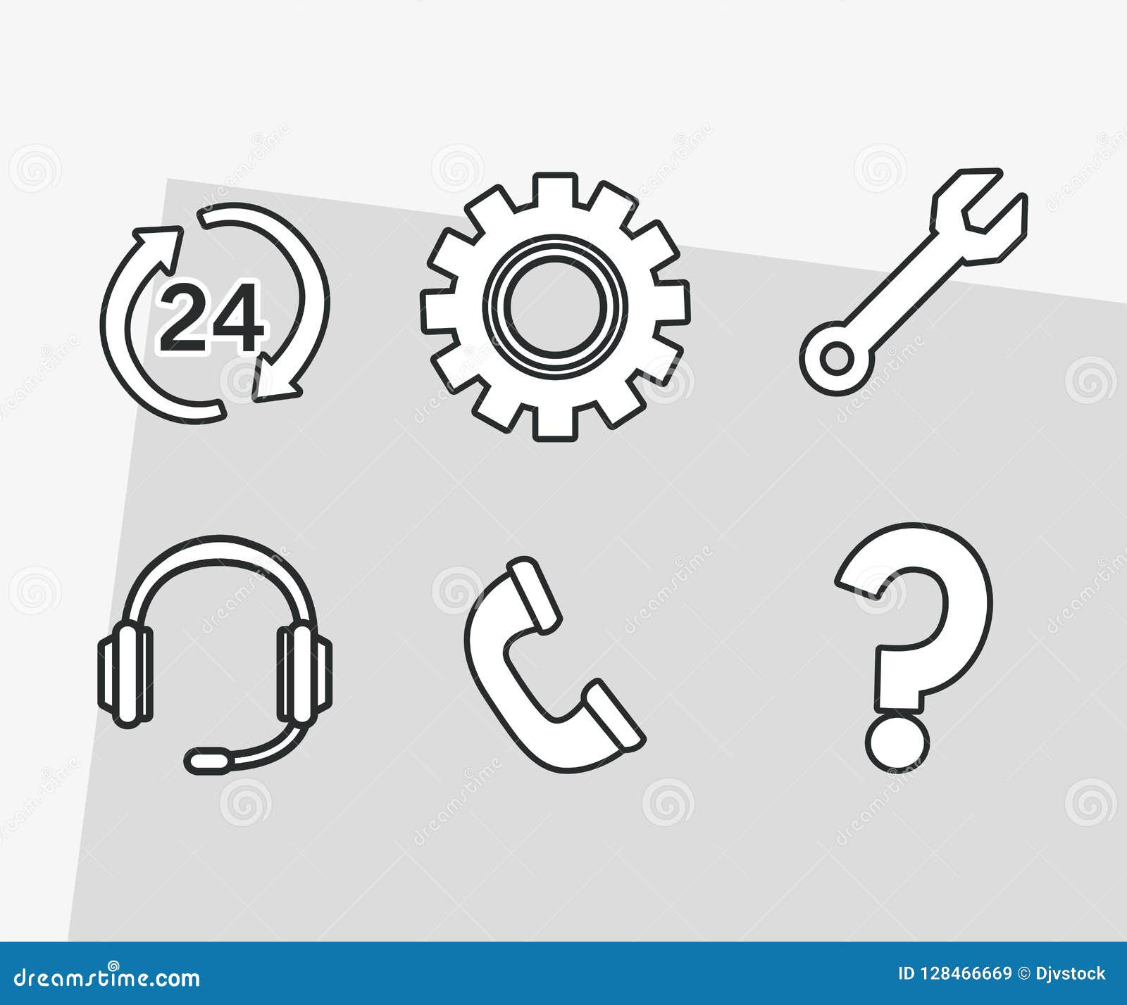 Customer Service Call Center Stock Vector Illustration of line