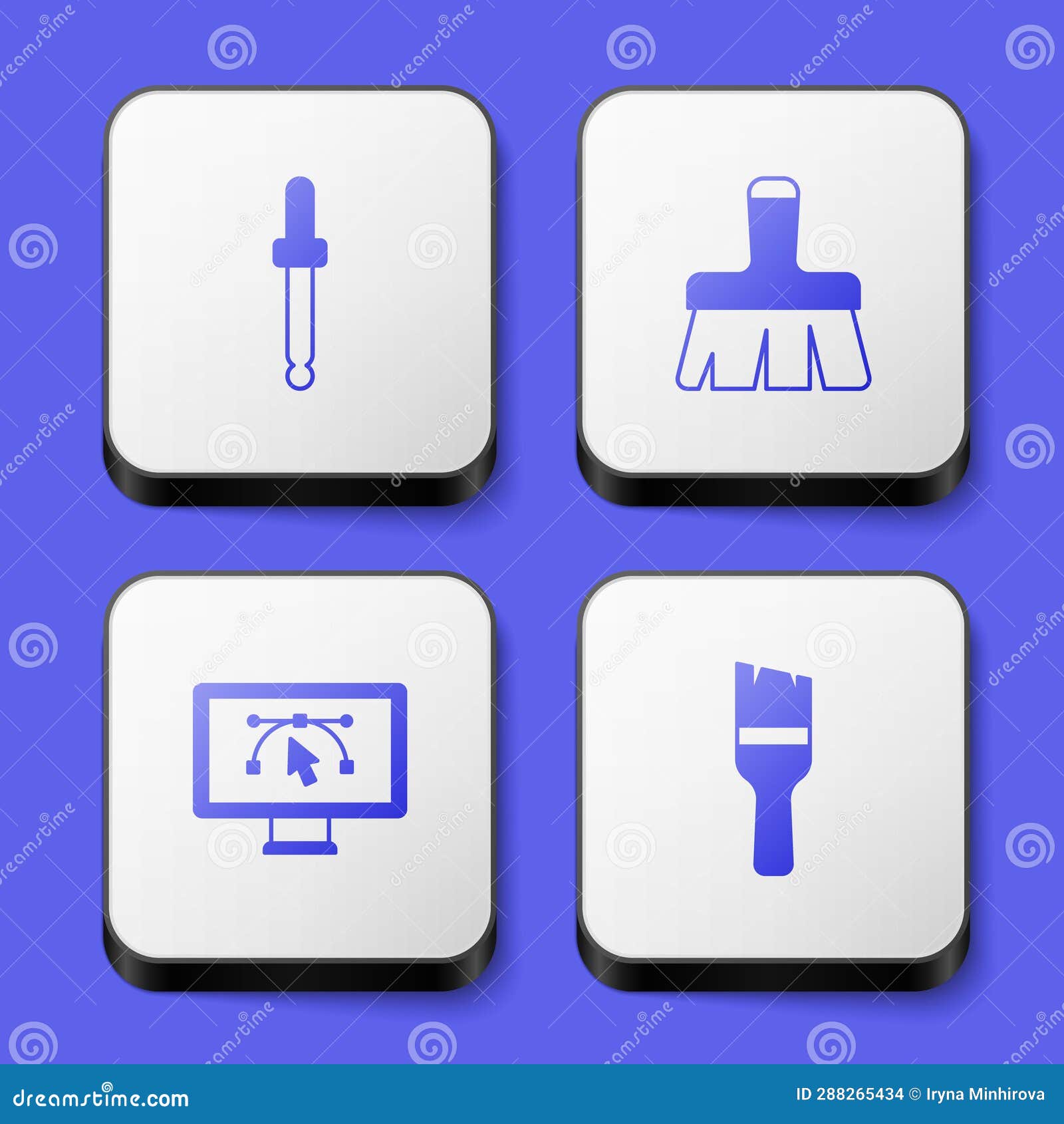 Set Eyedropper Color Picker Palette, Paint Brush, Computer with Design